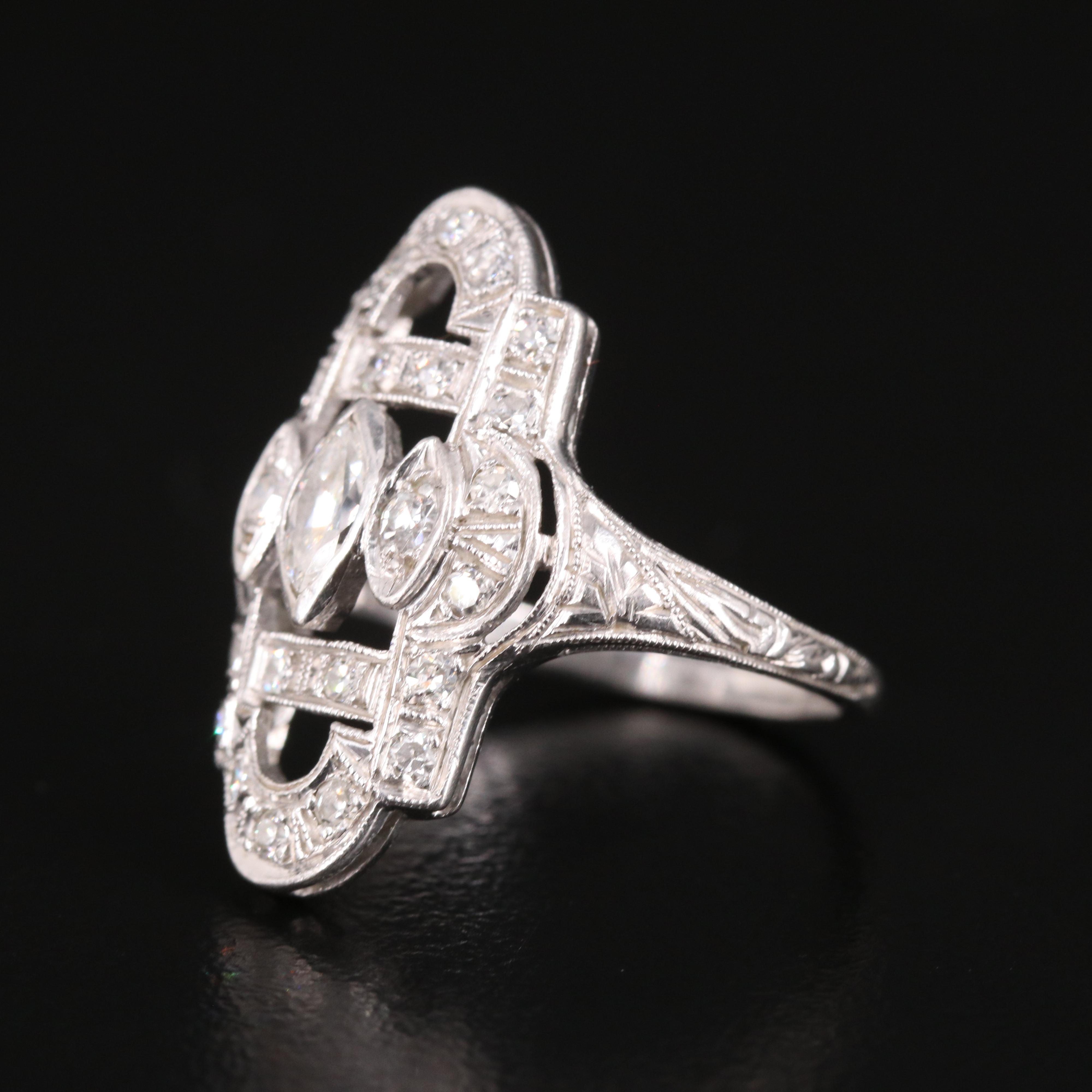 Vintage Platinum 0.46 CTW Diamond Ring