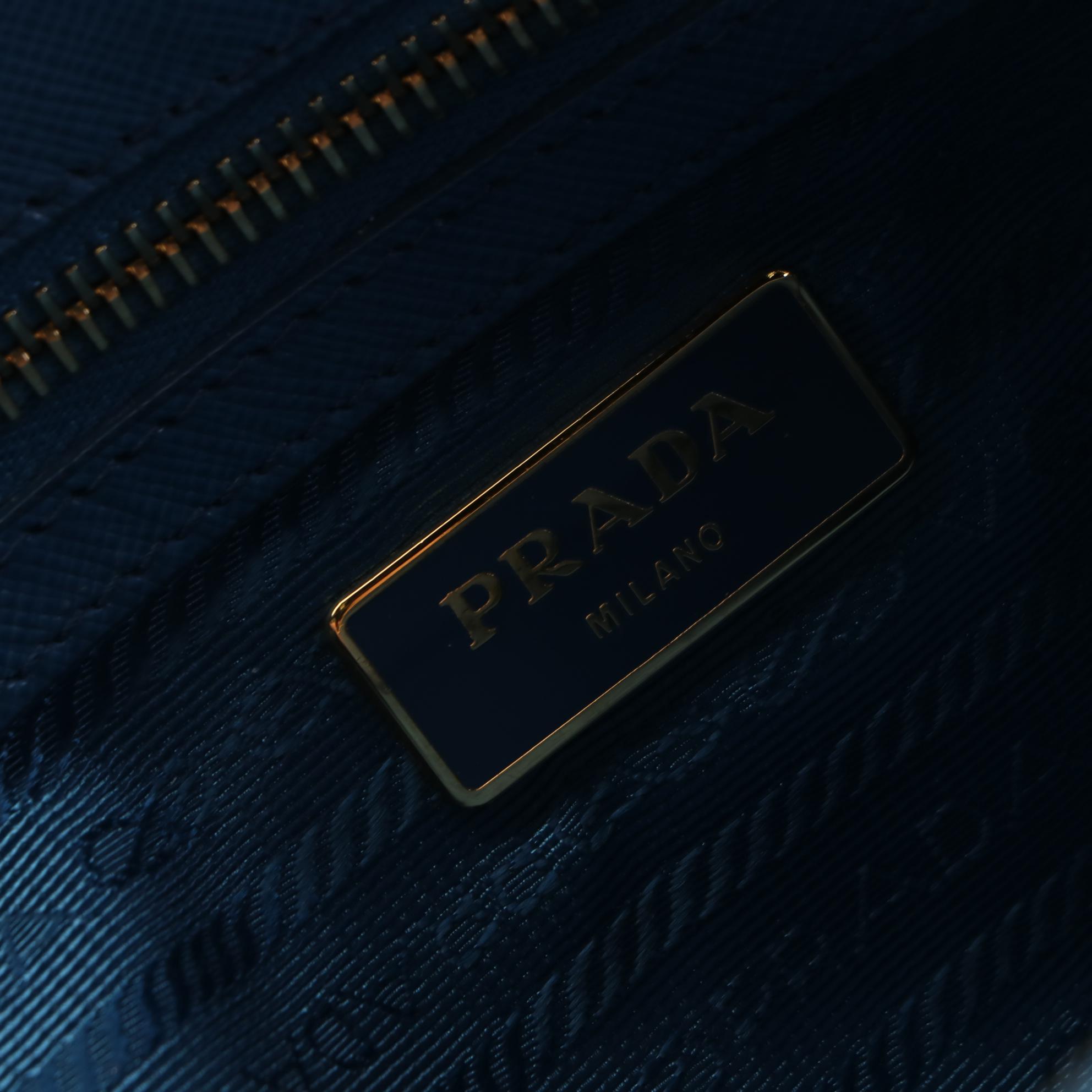 Prada Blue Saffiano Leather Tote Bag