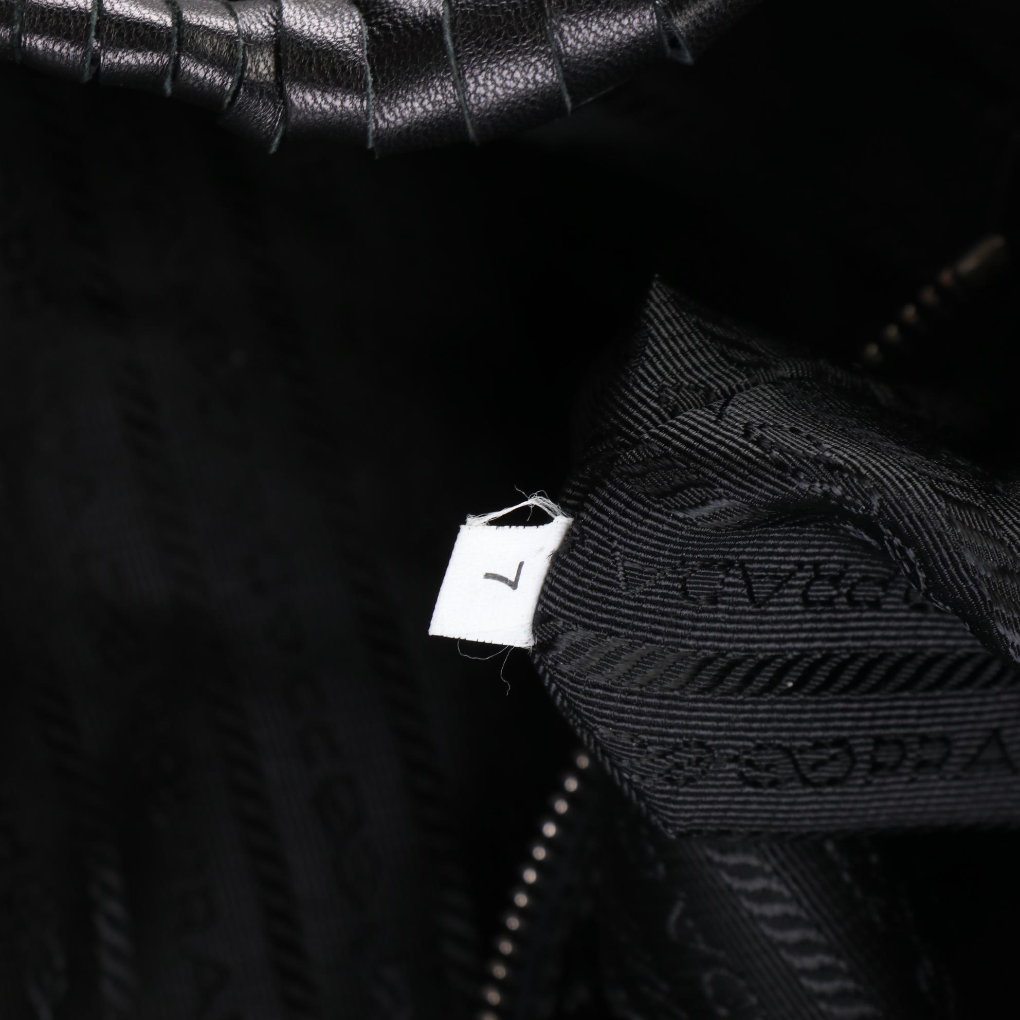 Prada Black Woven Leather Tote Bag