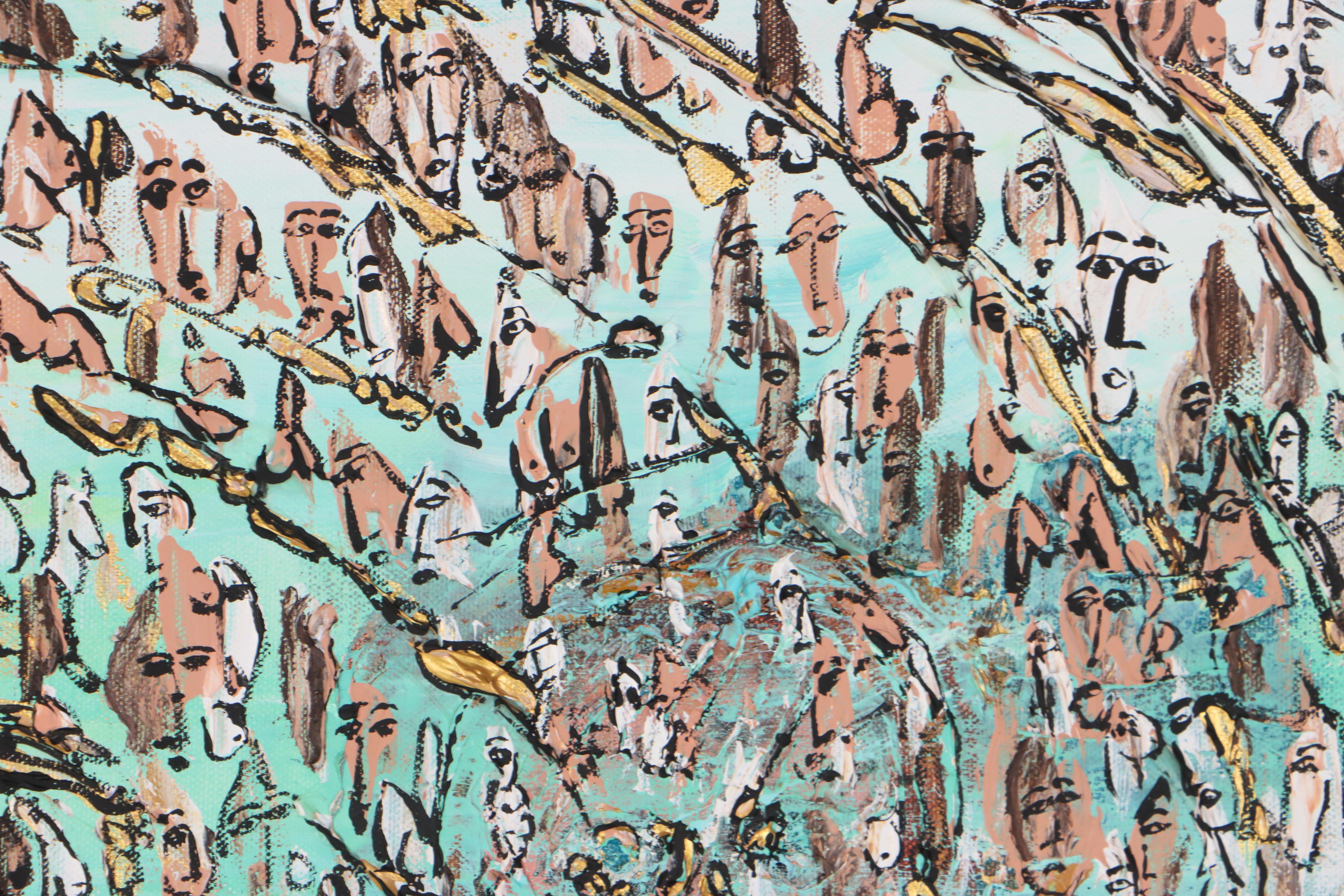 Jeff Harris Oil Painting of Abstract Figural Composition, 2022