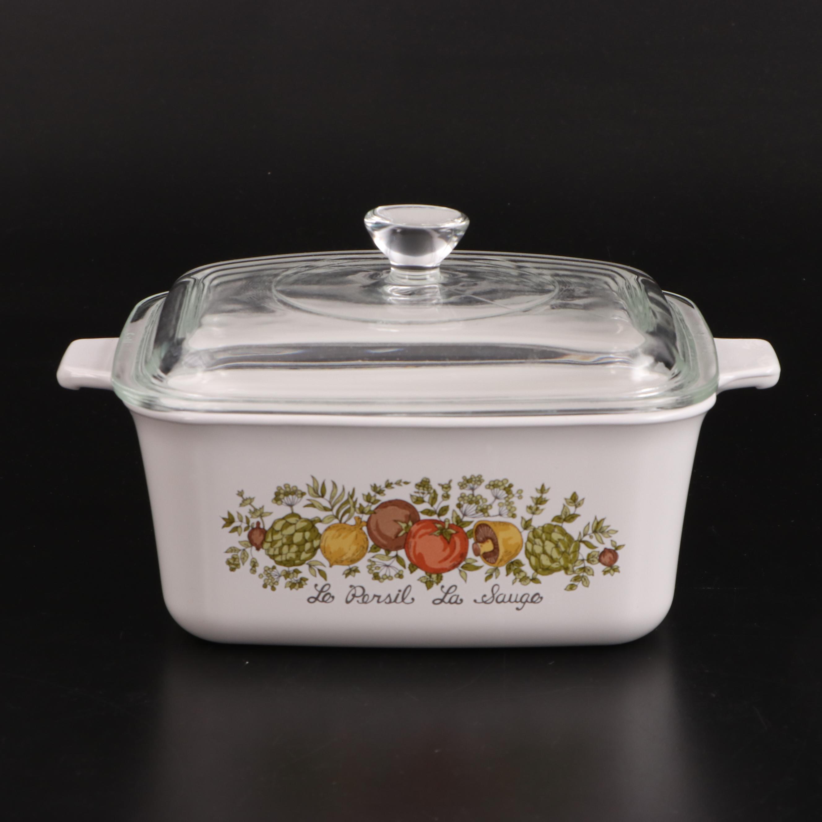 CorningWare "Spice of Life" Glass Cookware, 1972 - 1988