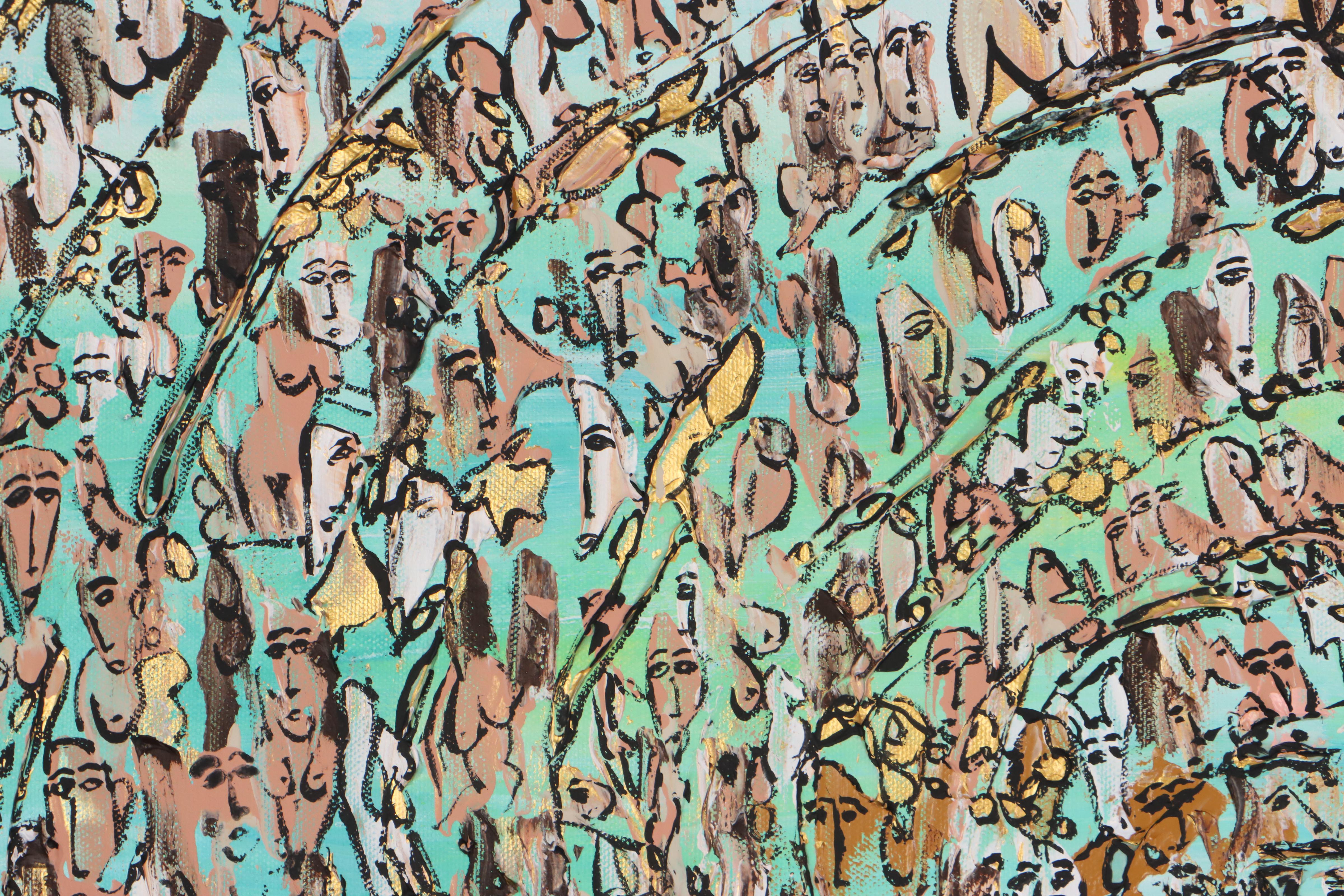 Jeff Harris Oil Painting of Abstract Figural Composition, 2022