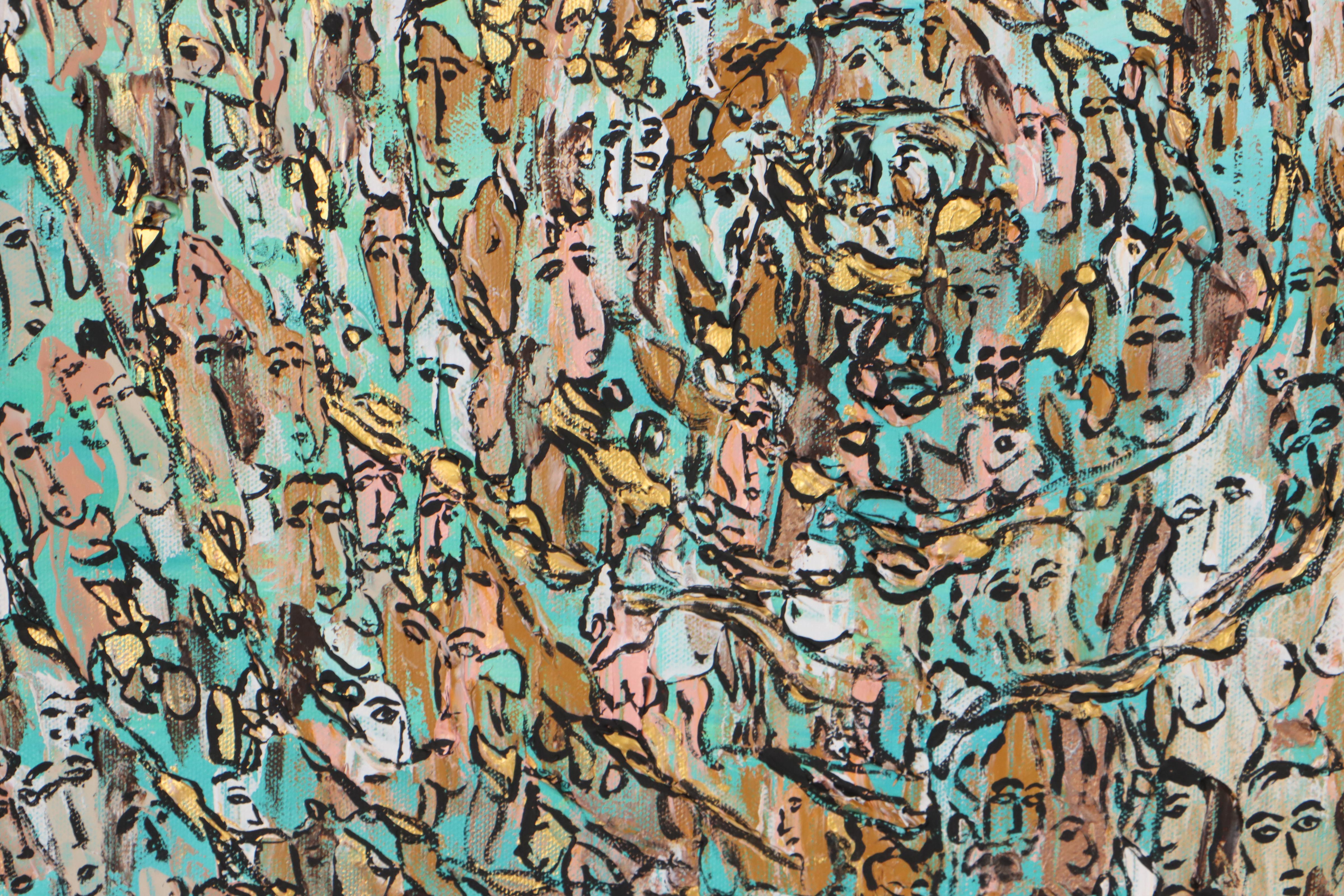 Jeff Harris Oil Painting of Abstract Figural Composition, 2022