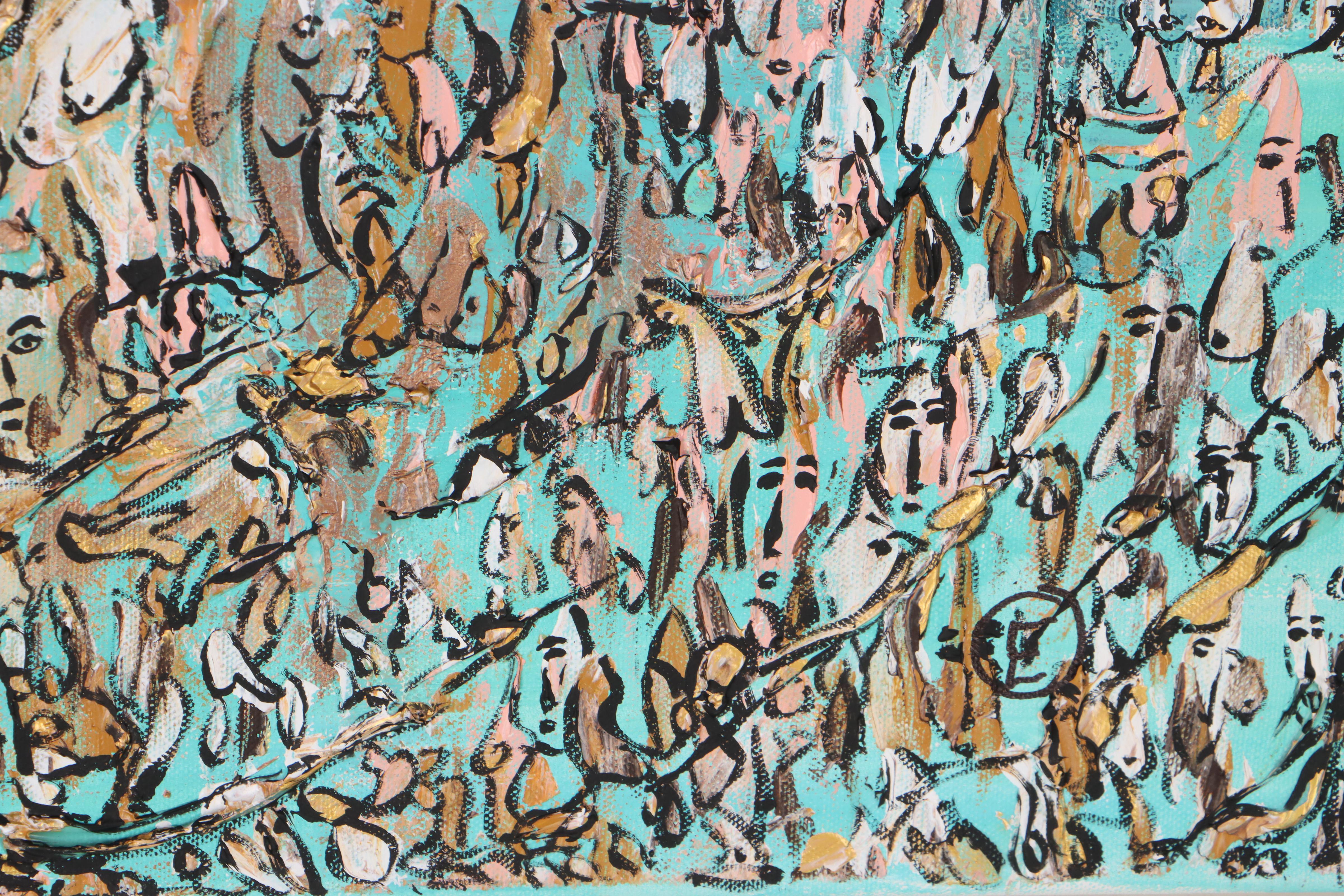 Jeff Harris Oil Painting of Abstract Figural Composition, 2022