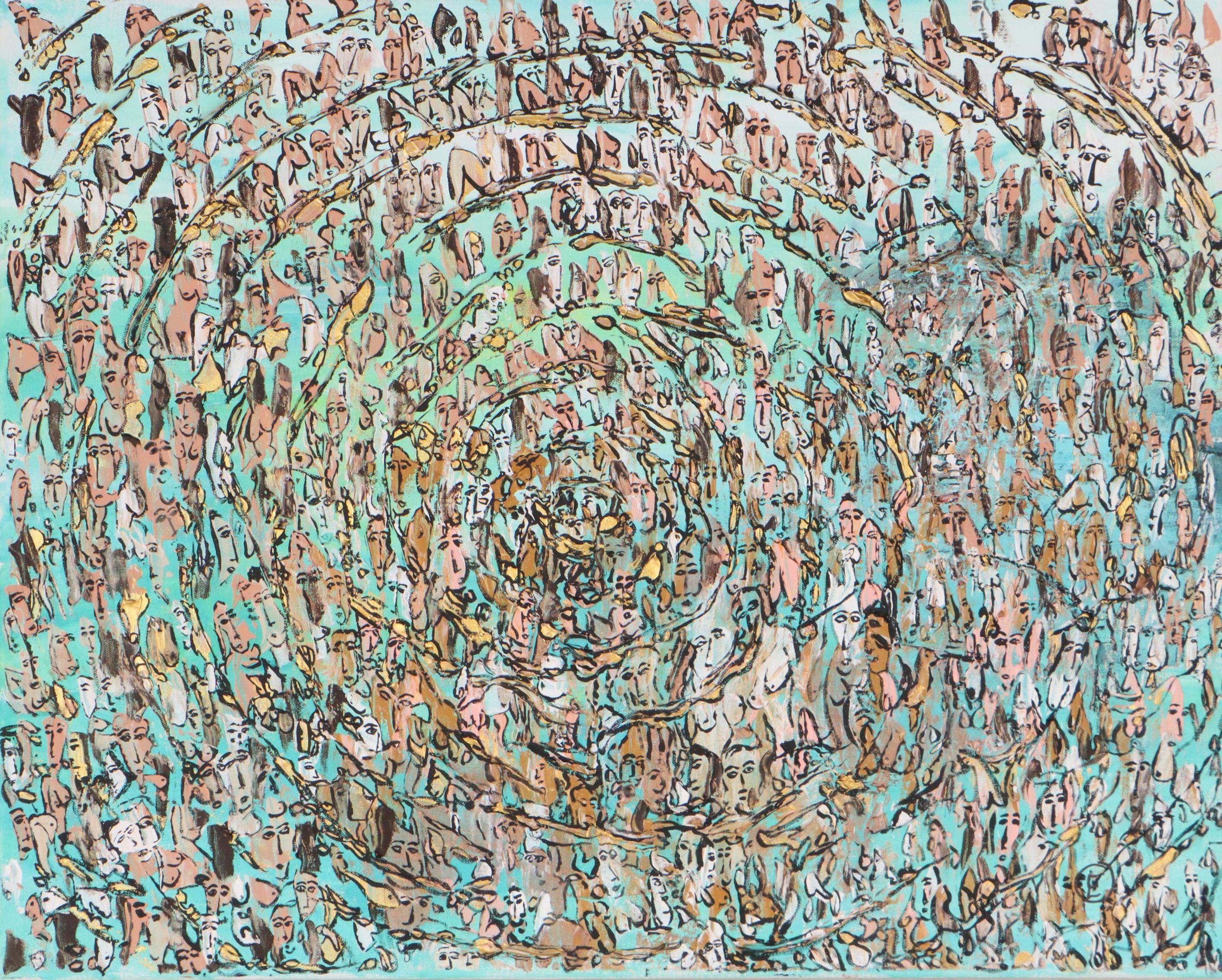 Jeff Harris Oil Painting of Abstract Figural Composition, 2022