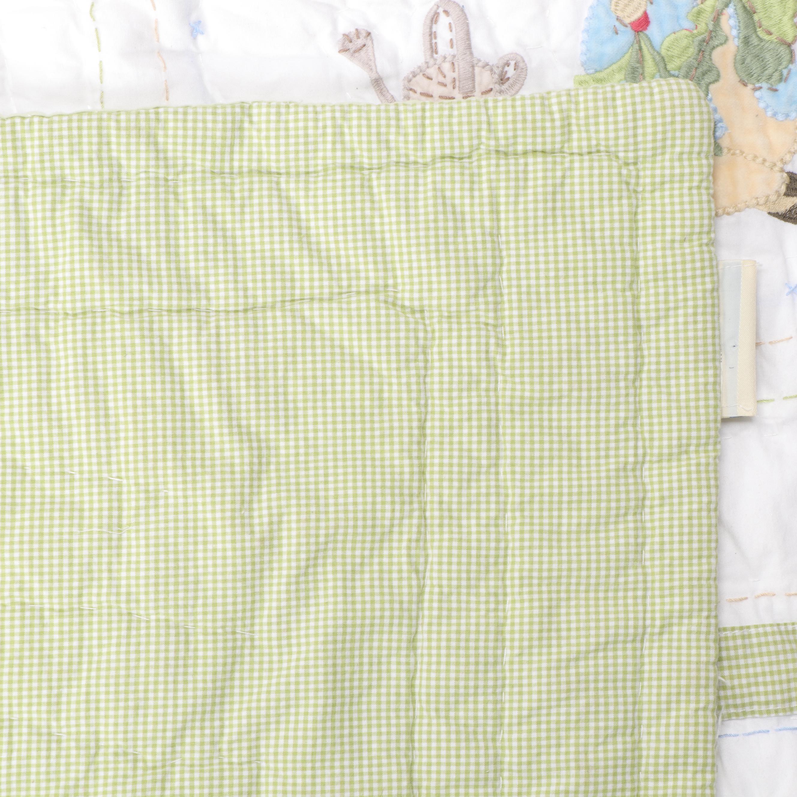 Pottery Barn Kids Peter Rabbit Crib Quilt with Peter Rabbit Book and More