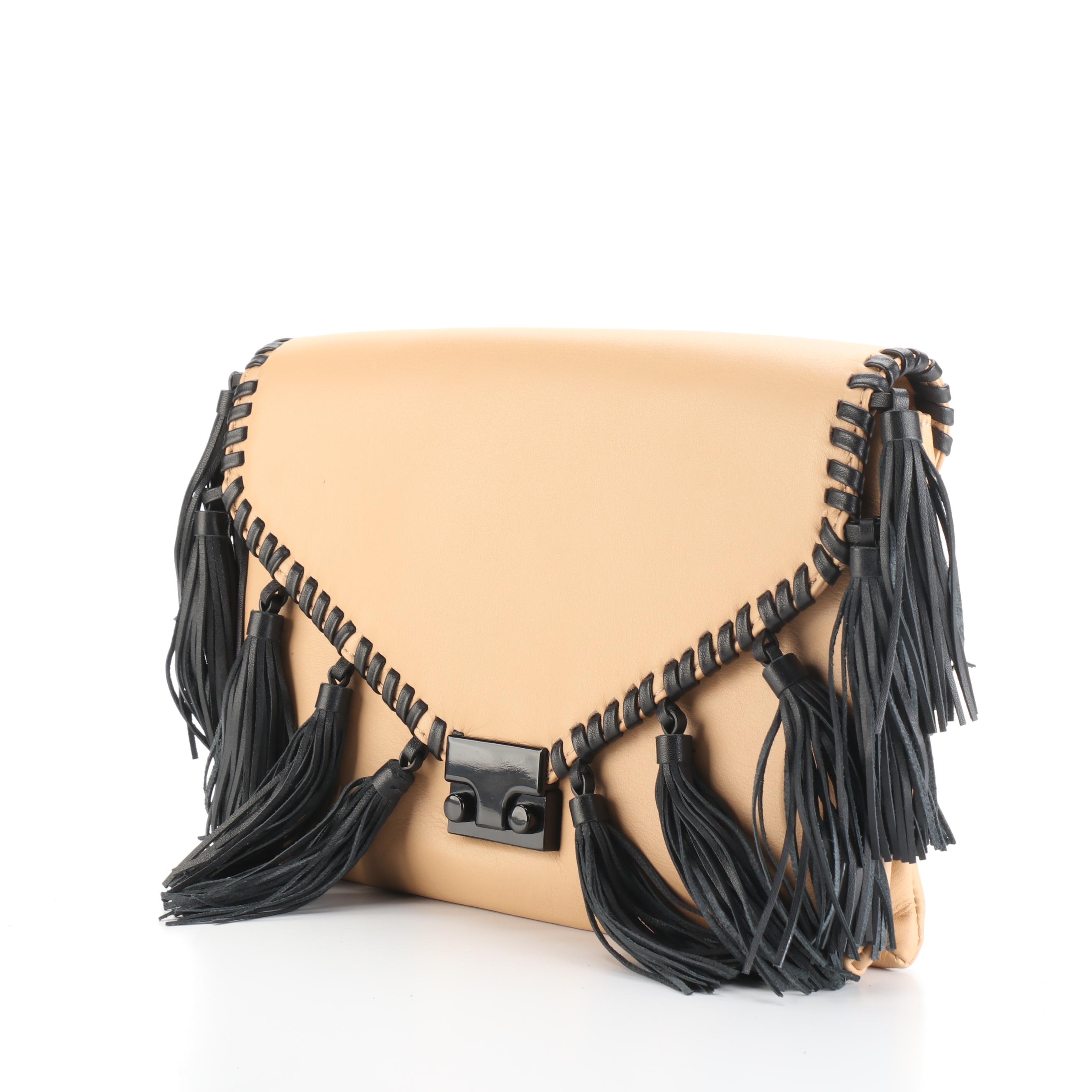 Loeffler Randall Envelope Crossbody Bag in Tan Leather