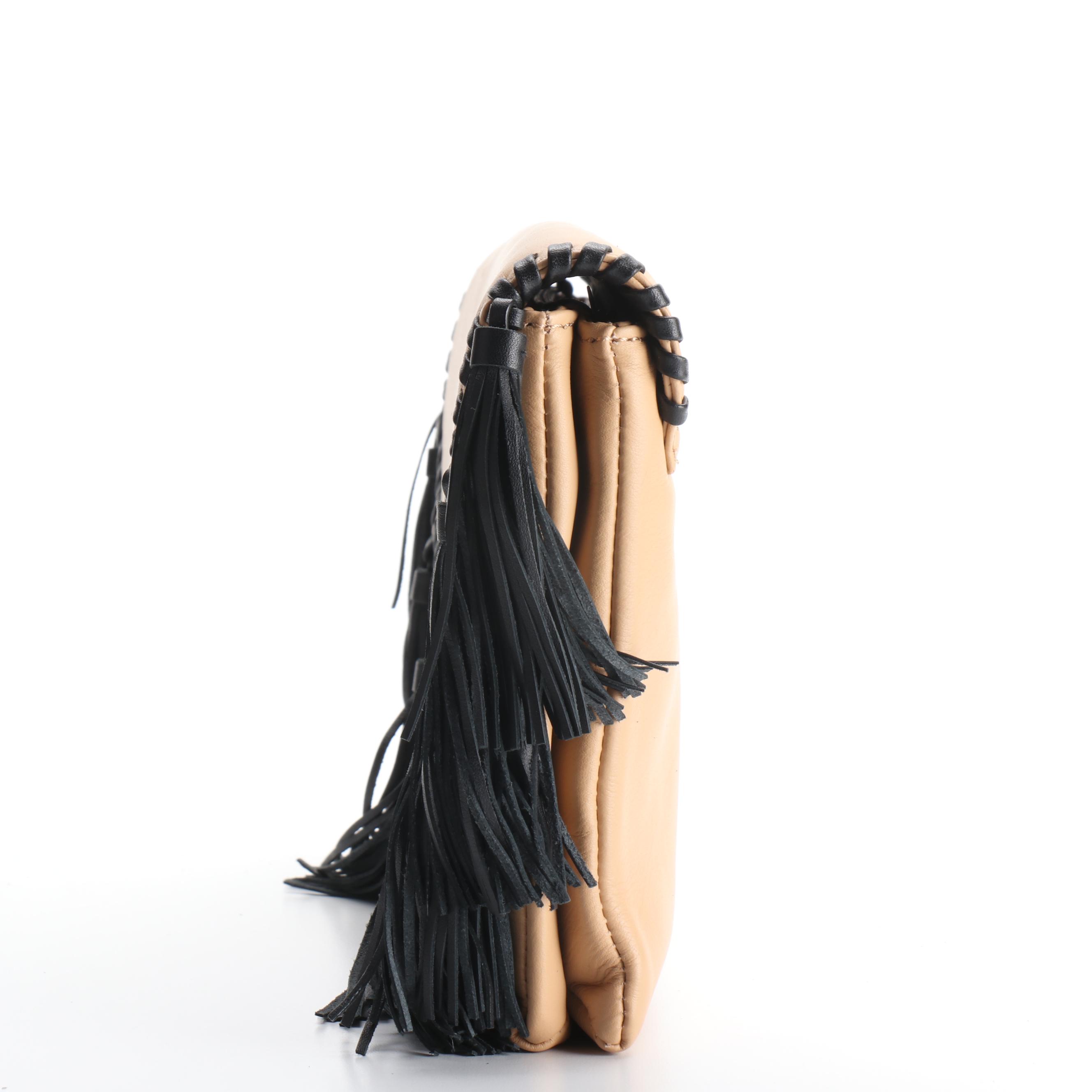 Loeffler Randall Envelope Crossbody Bag in Tan Leather