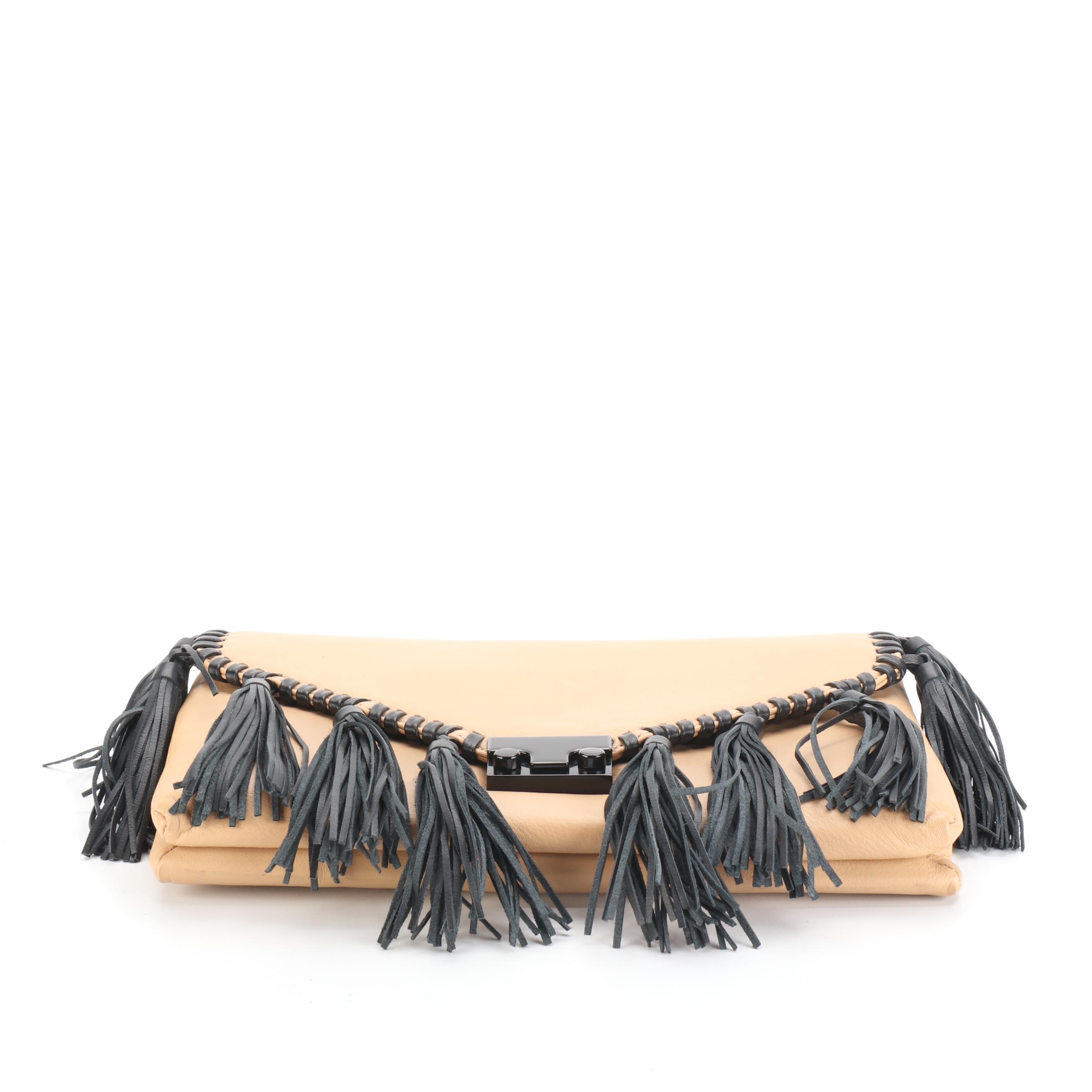 Loeffler Randall Envelope Crossbody Bag in Tan Leather