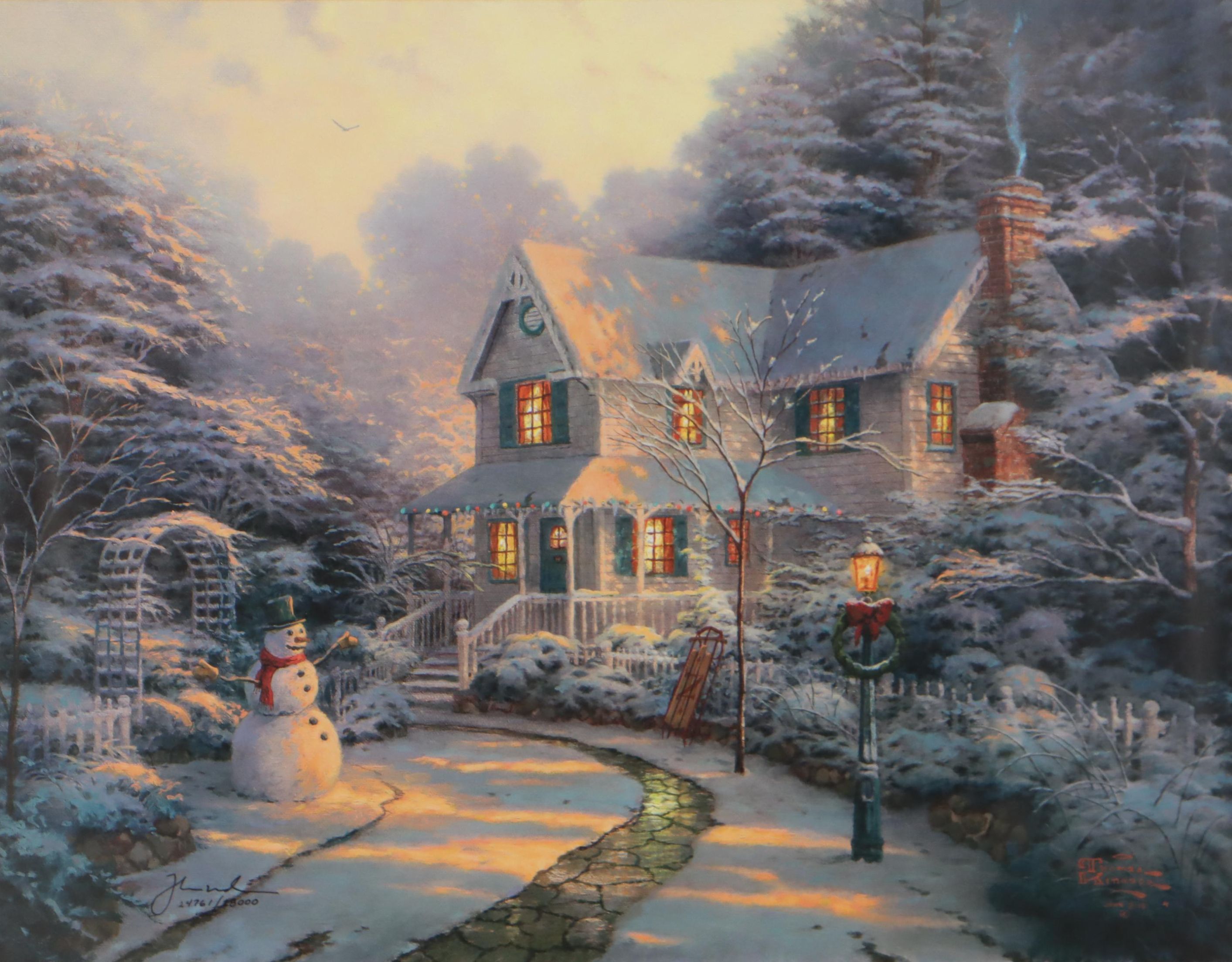 Thomas Kinkade Offset Lithograph "The Night Before Christmas"