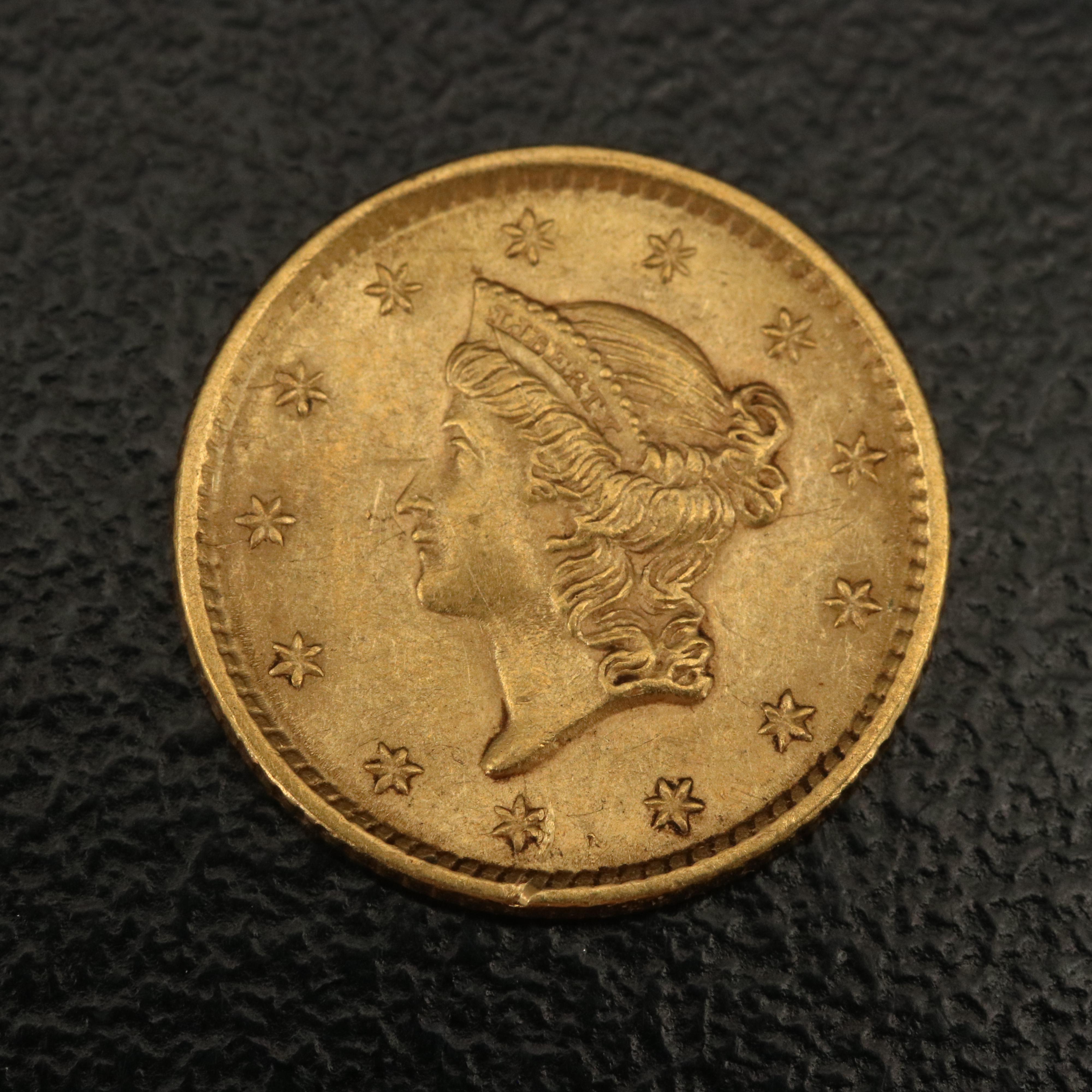 1852 Liberty Head $1 Gold Coin