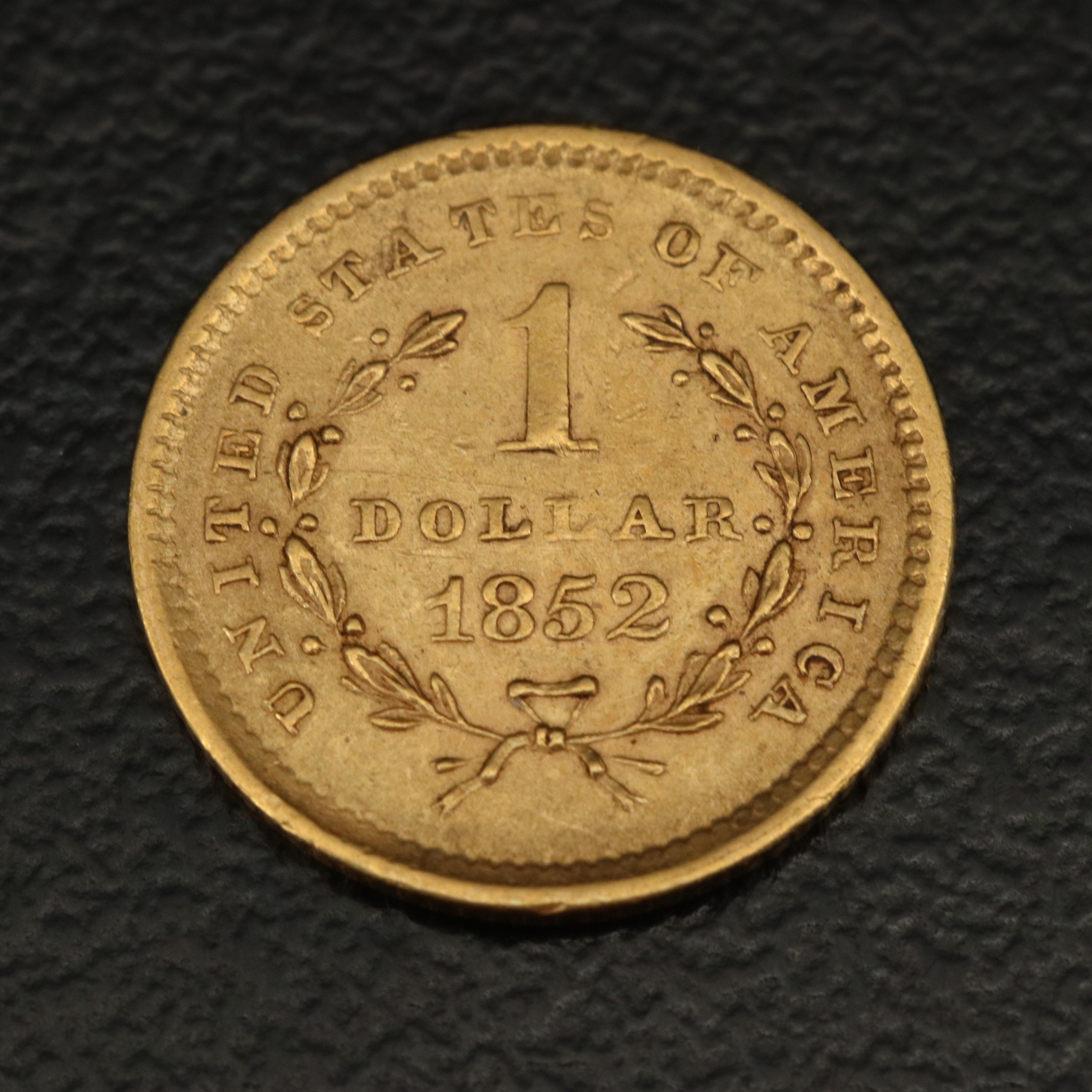 1852 Liberty Head $1 Gold Coin
