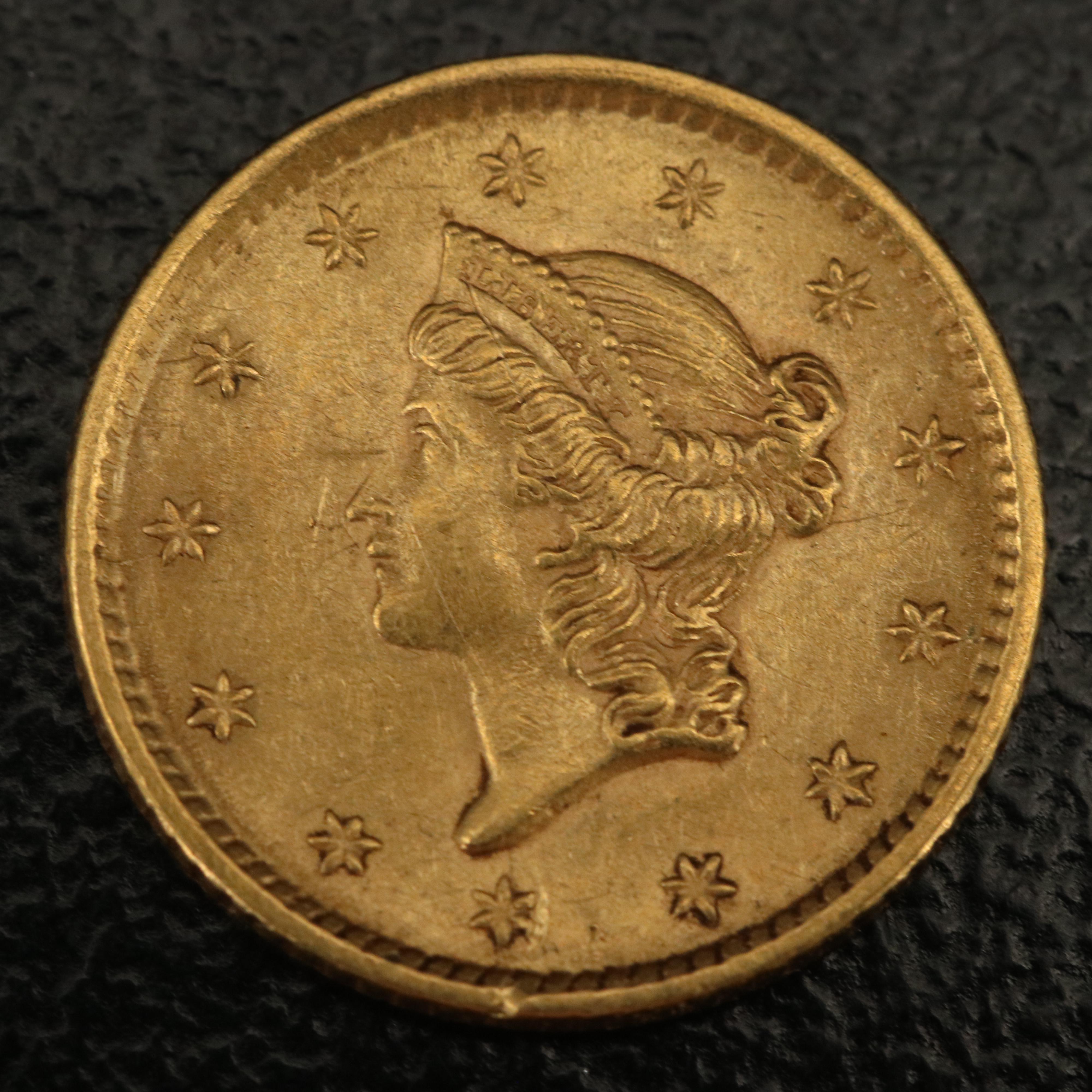 1852 Liberty Head $1 Gold Coin