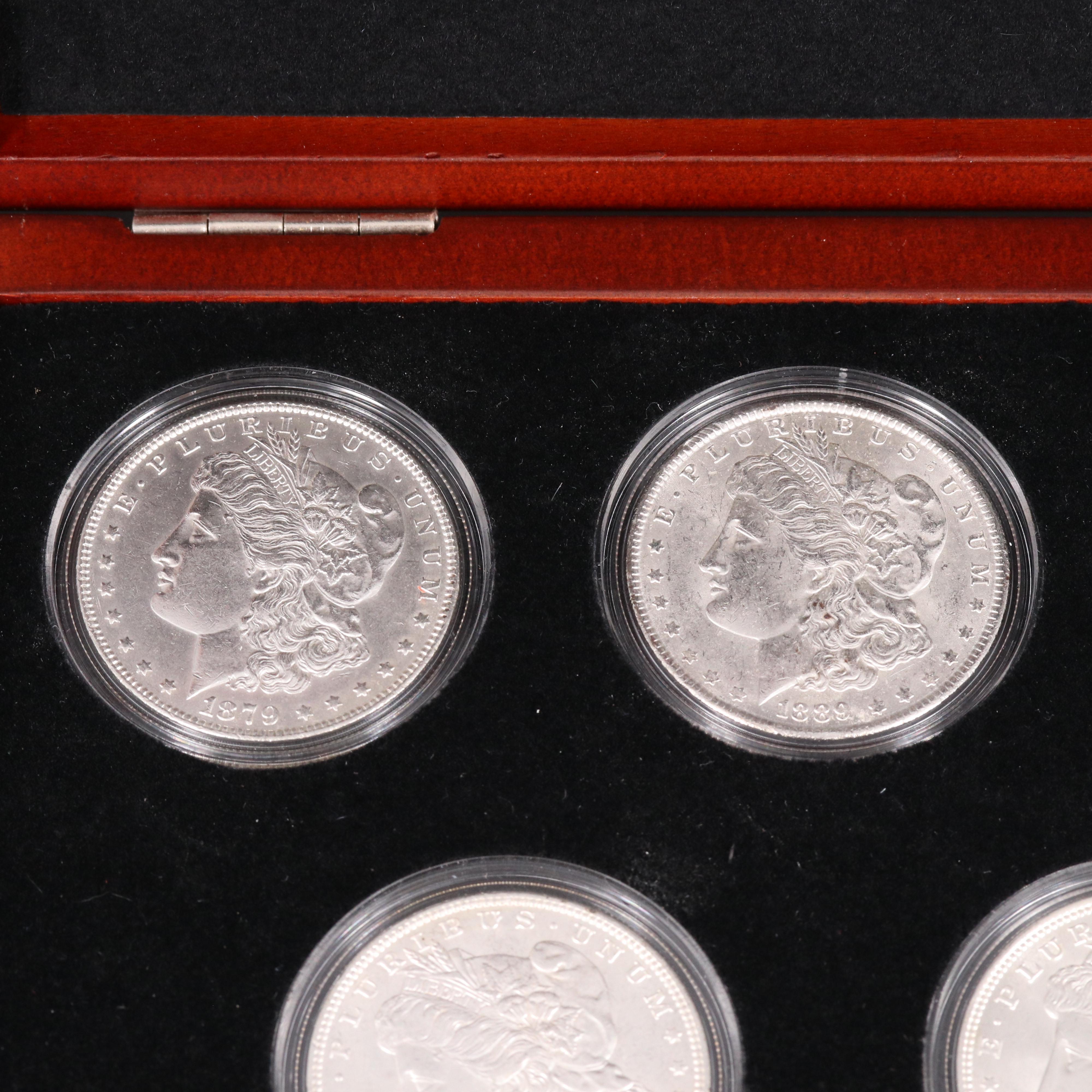 "Five-Decade Set of Uncirculated Morgan Silver Dollars" Coin Set