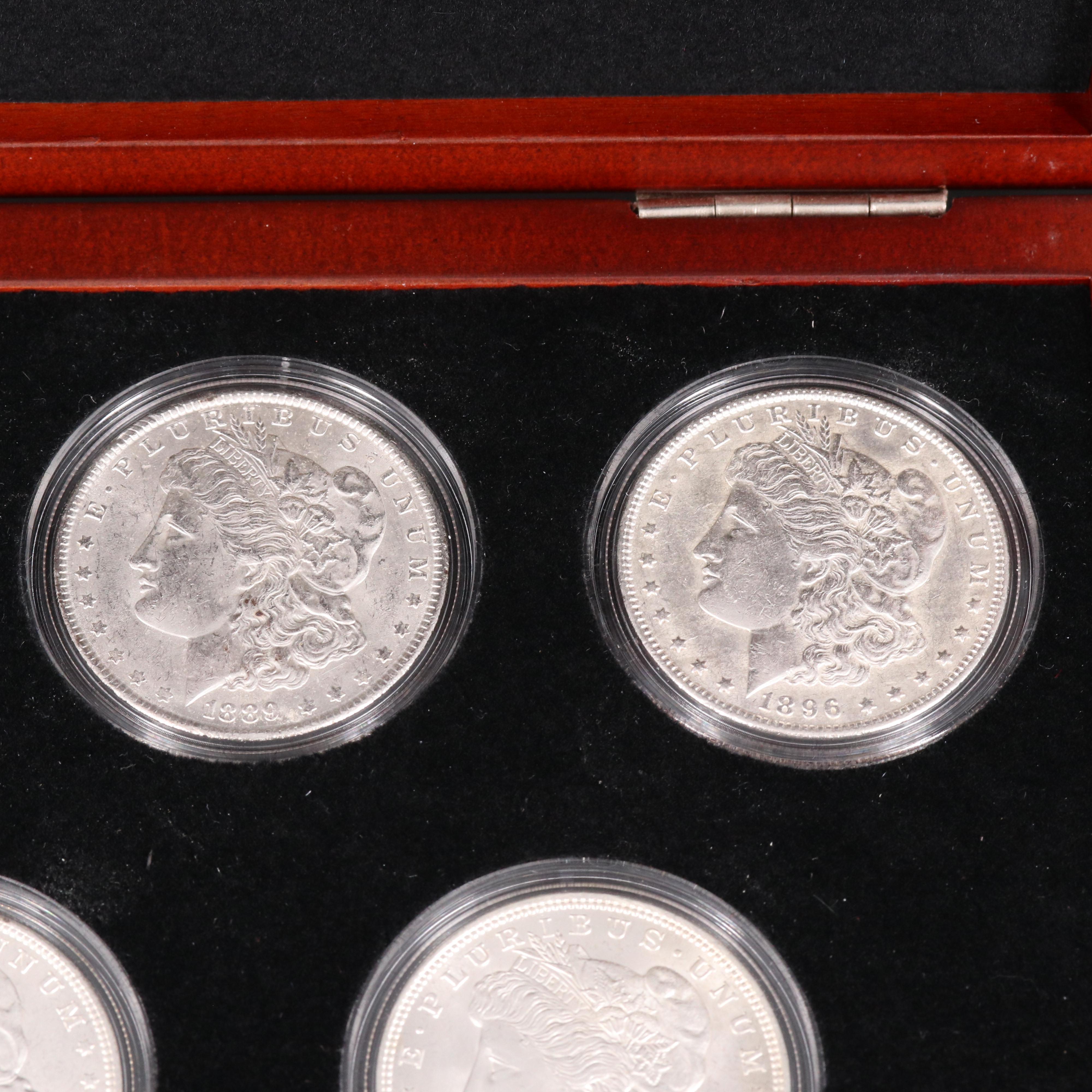 "Five-Decade Set of Uncirculated Morgan Silver Dollars" Coin Set