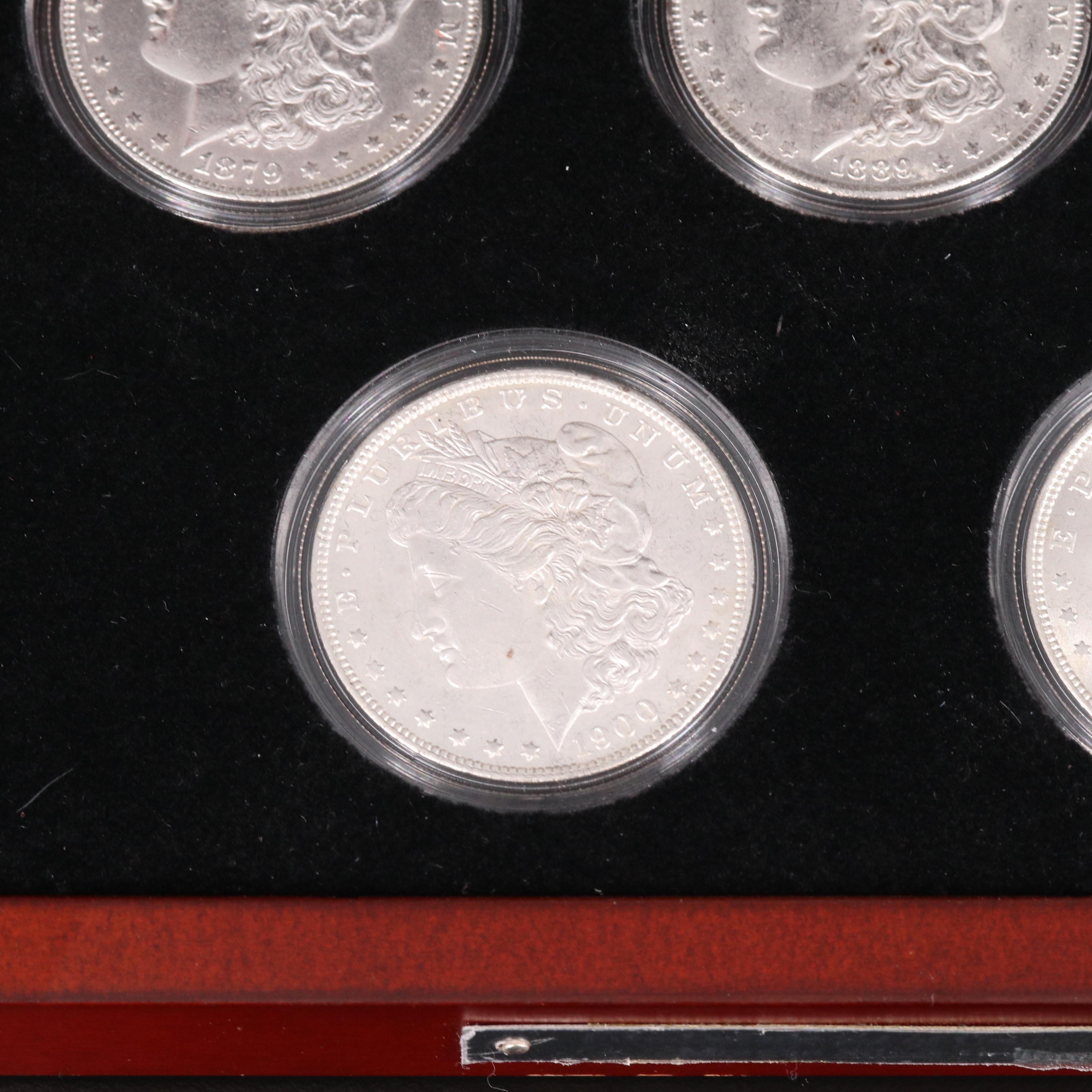 "Five-Decade Set of Uncirculated Morgan Silver Dollars" Coin Set