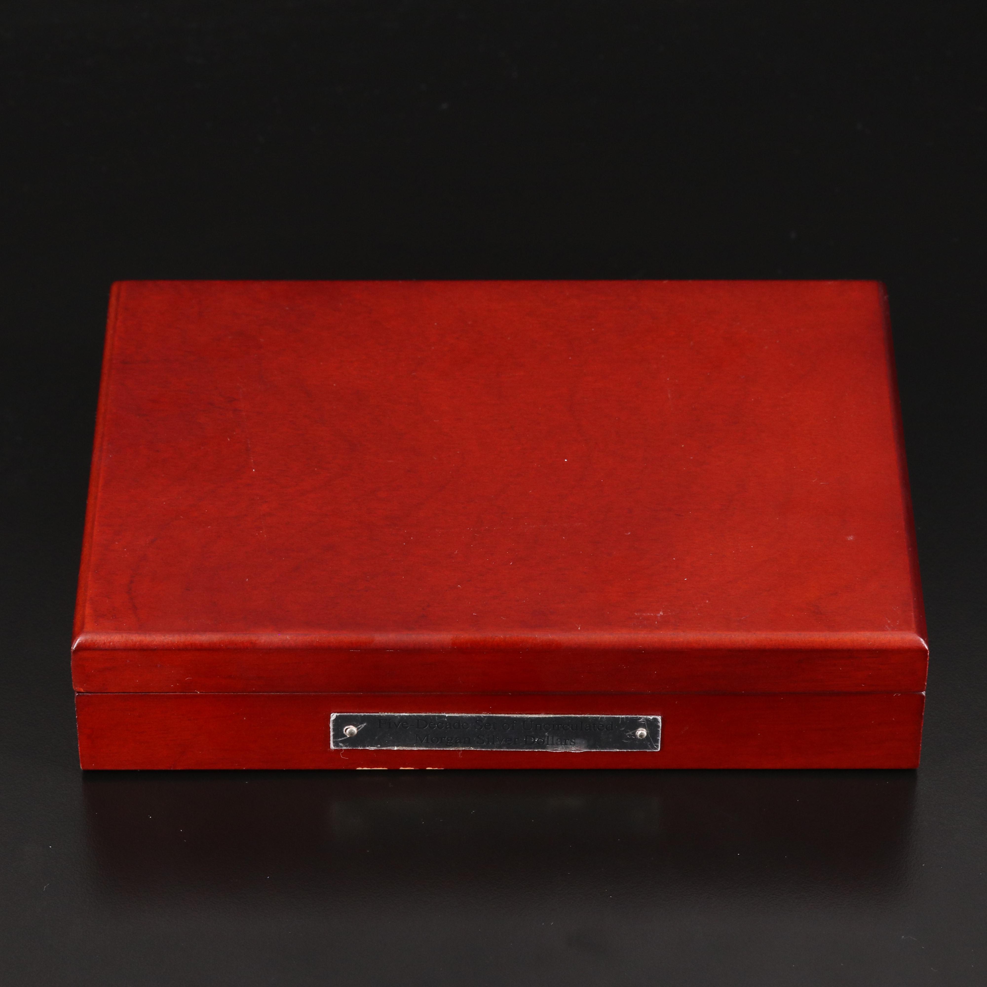 "Five-Decade Set of Uncirculated Morgan Silver Dollars" Coin Set