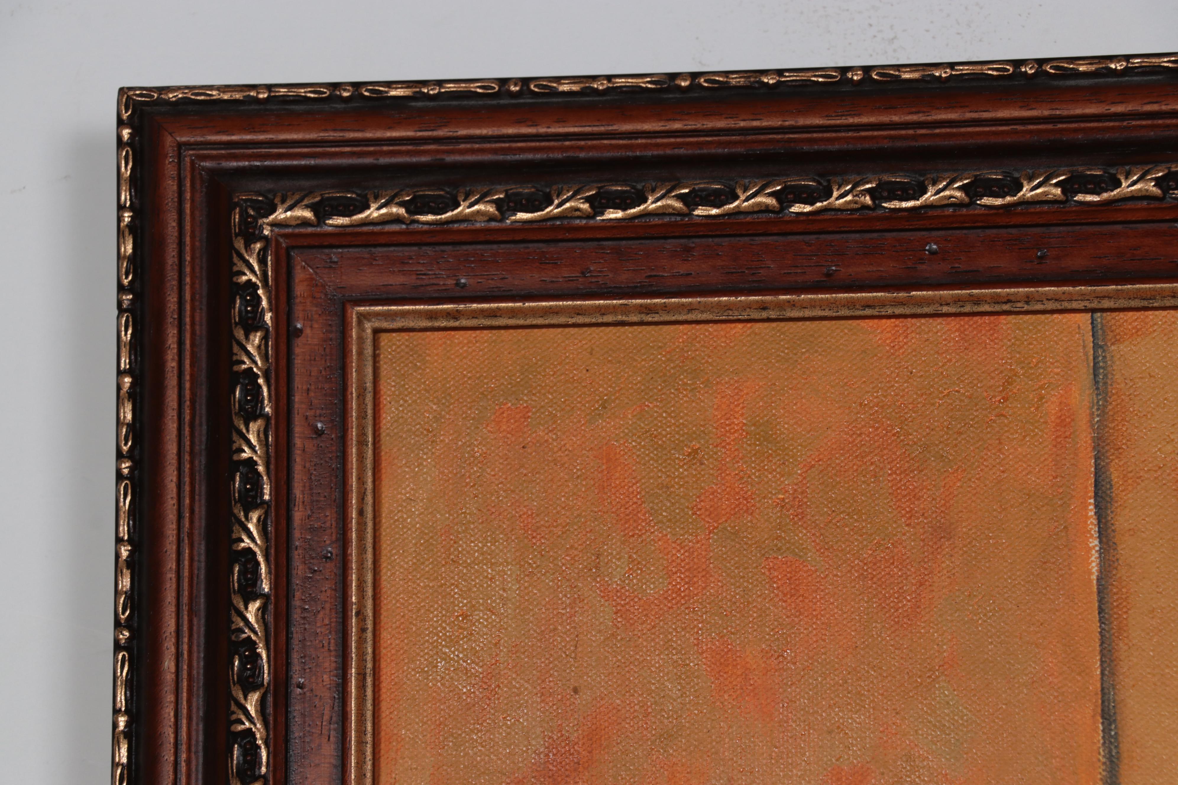 Oil Painting of Figure Looking Out Door