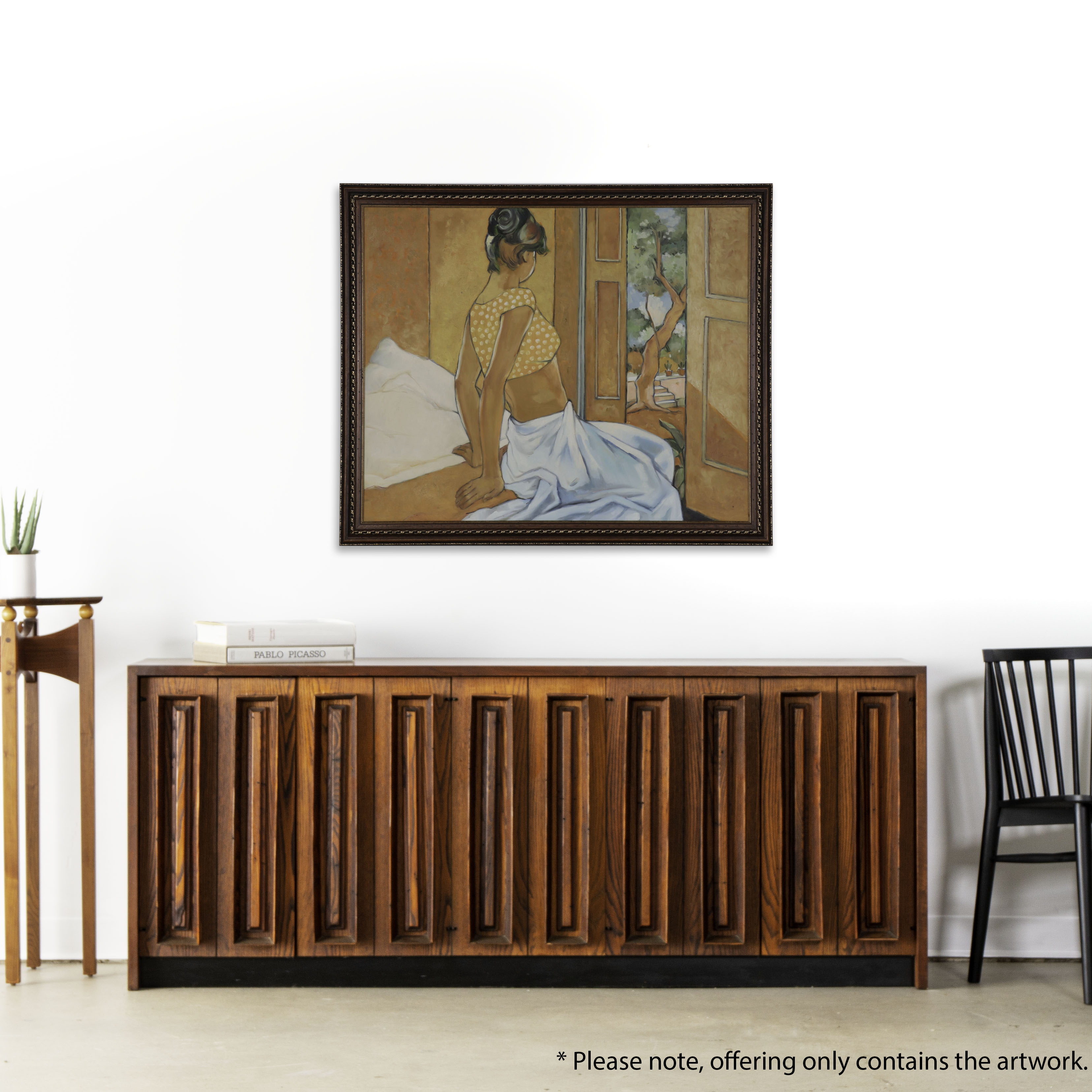 Oil Painting of Figure Looking Out Door