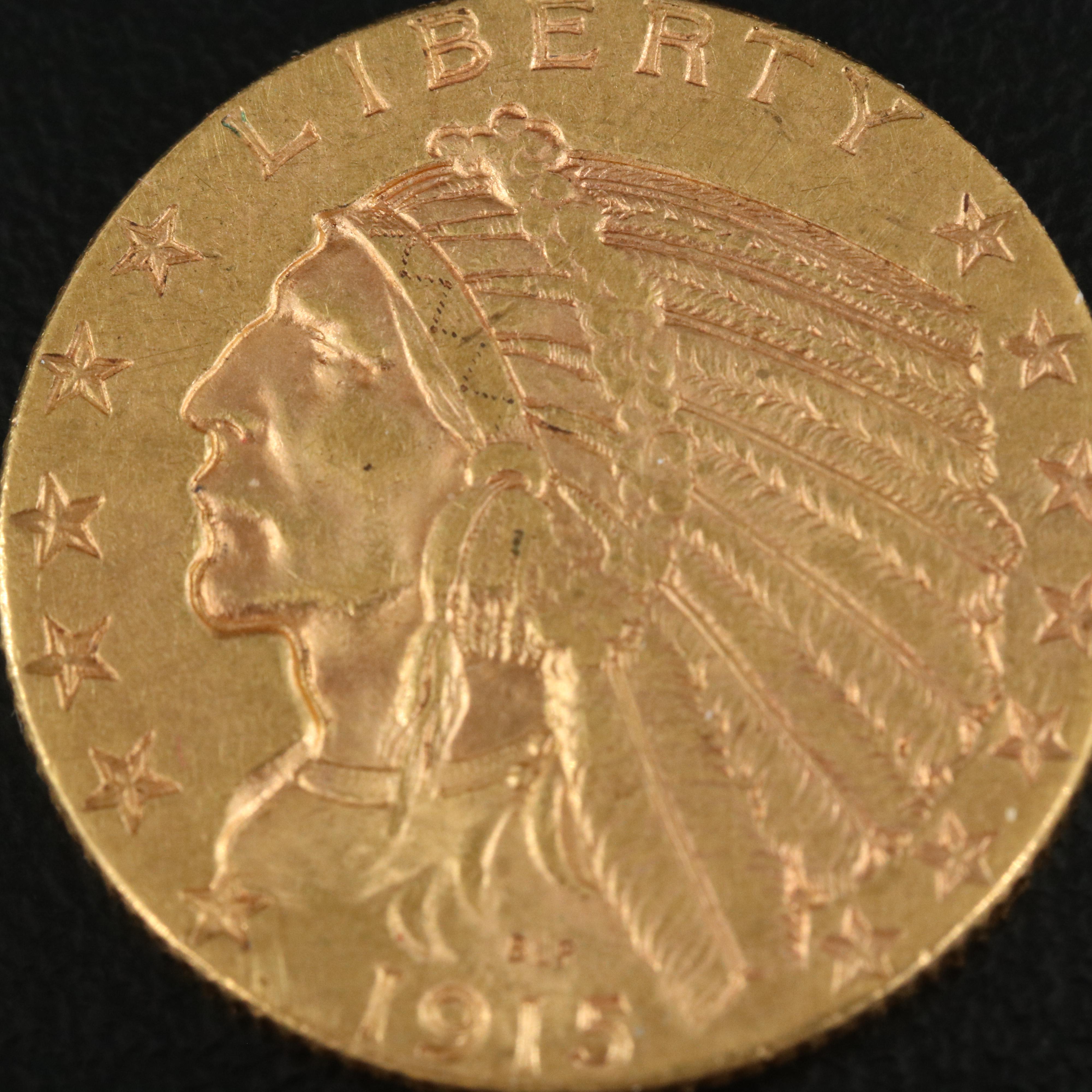 1915 Indian $5 Gold Coin