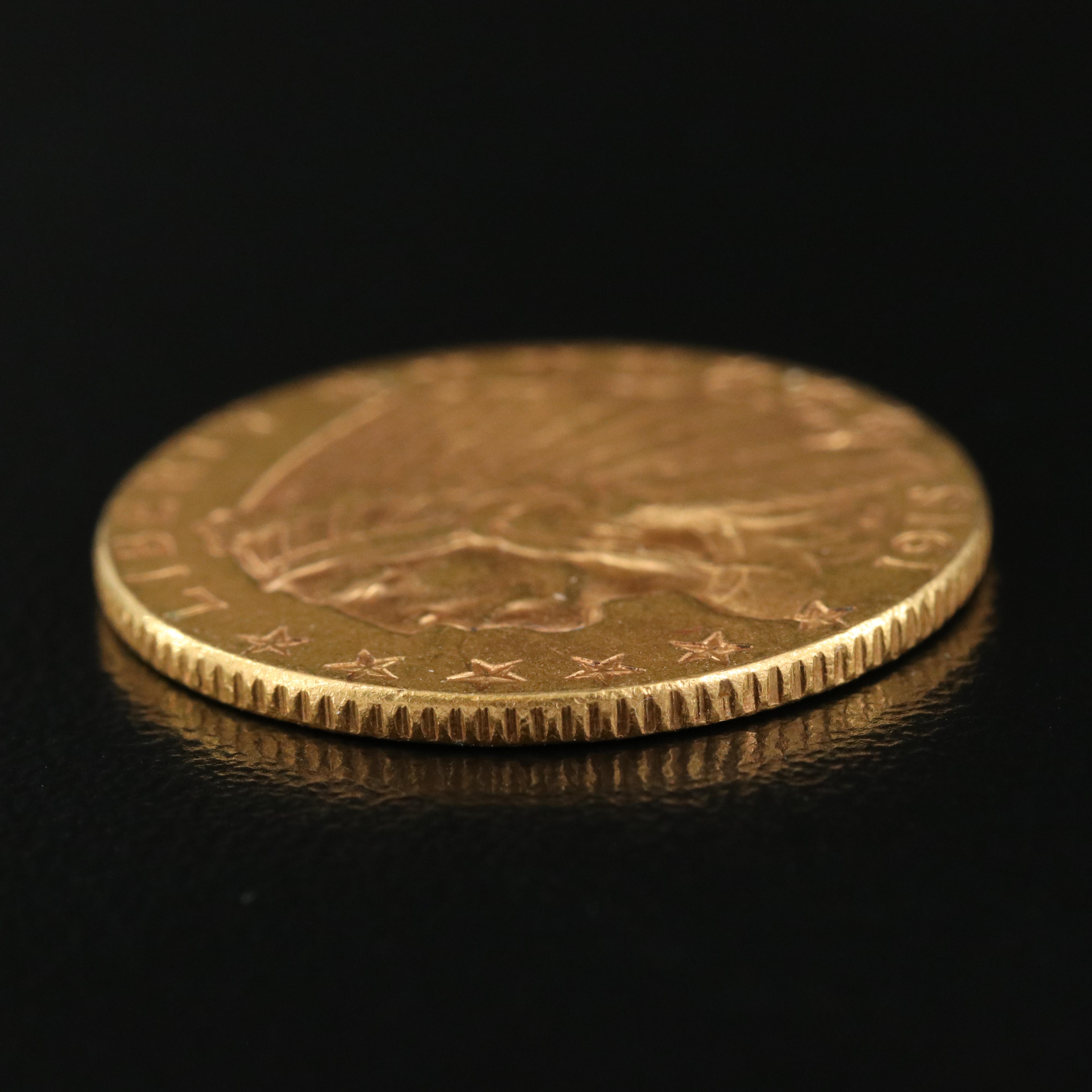 1915 Indian $5 Gold Coin