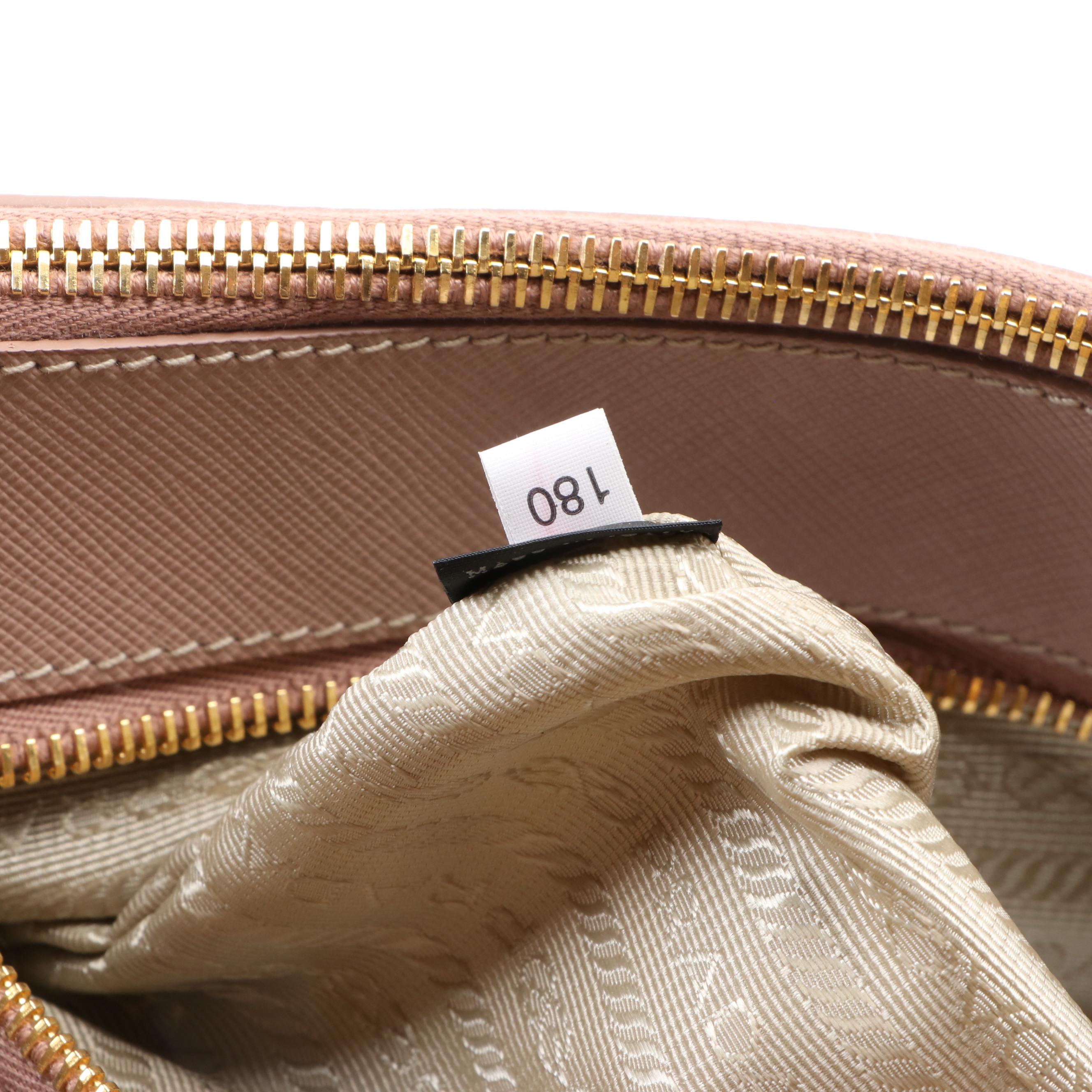 Prada Large Galleria Double-Zip Tote in Blush Pink Saffiano Leather