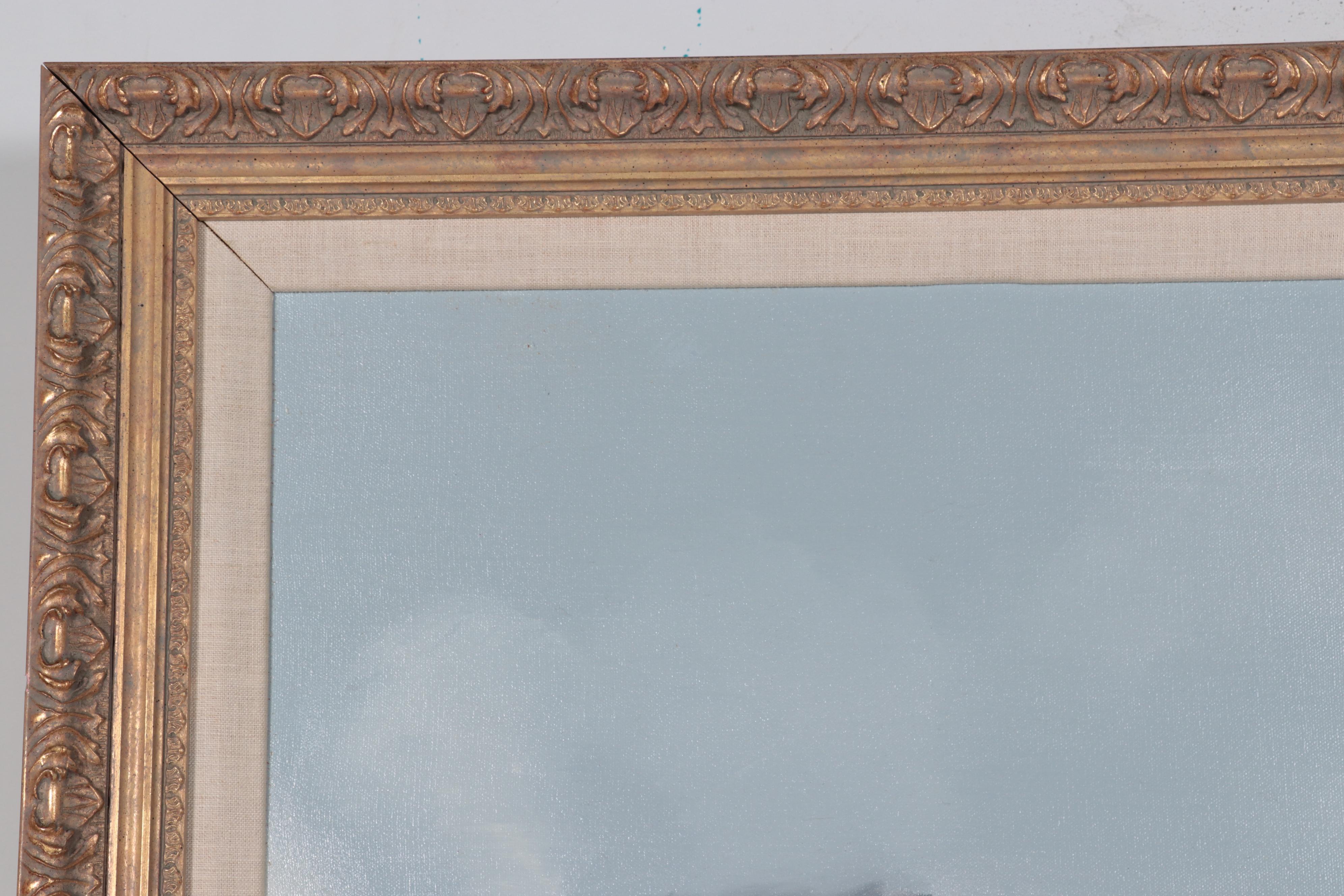 Donald Rust Oil Painting of Lions, 1992