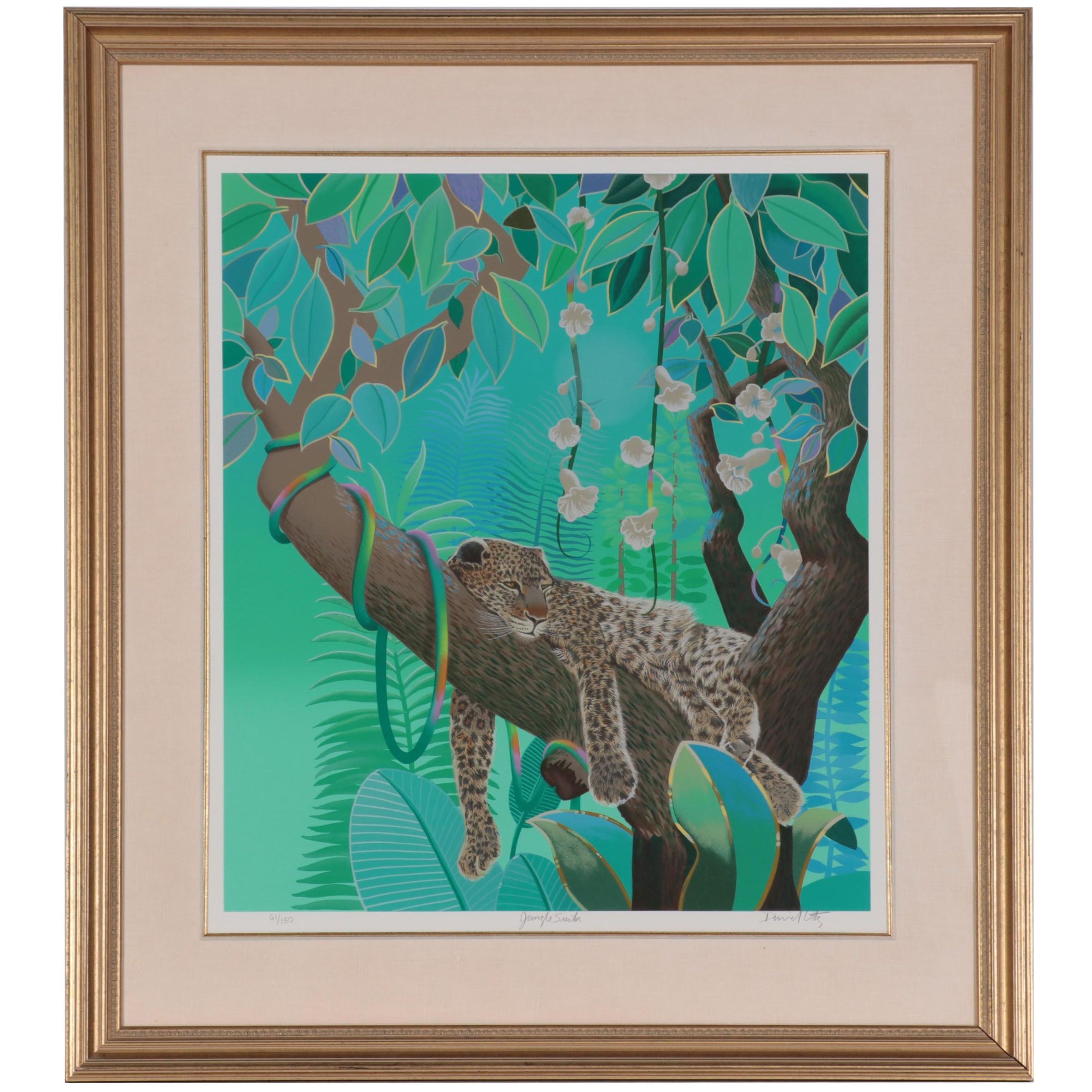 David Utz Serigraph "Jungle Siesta," 1993