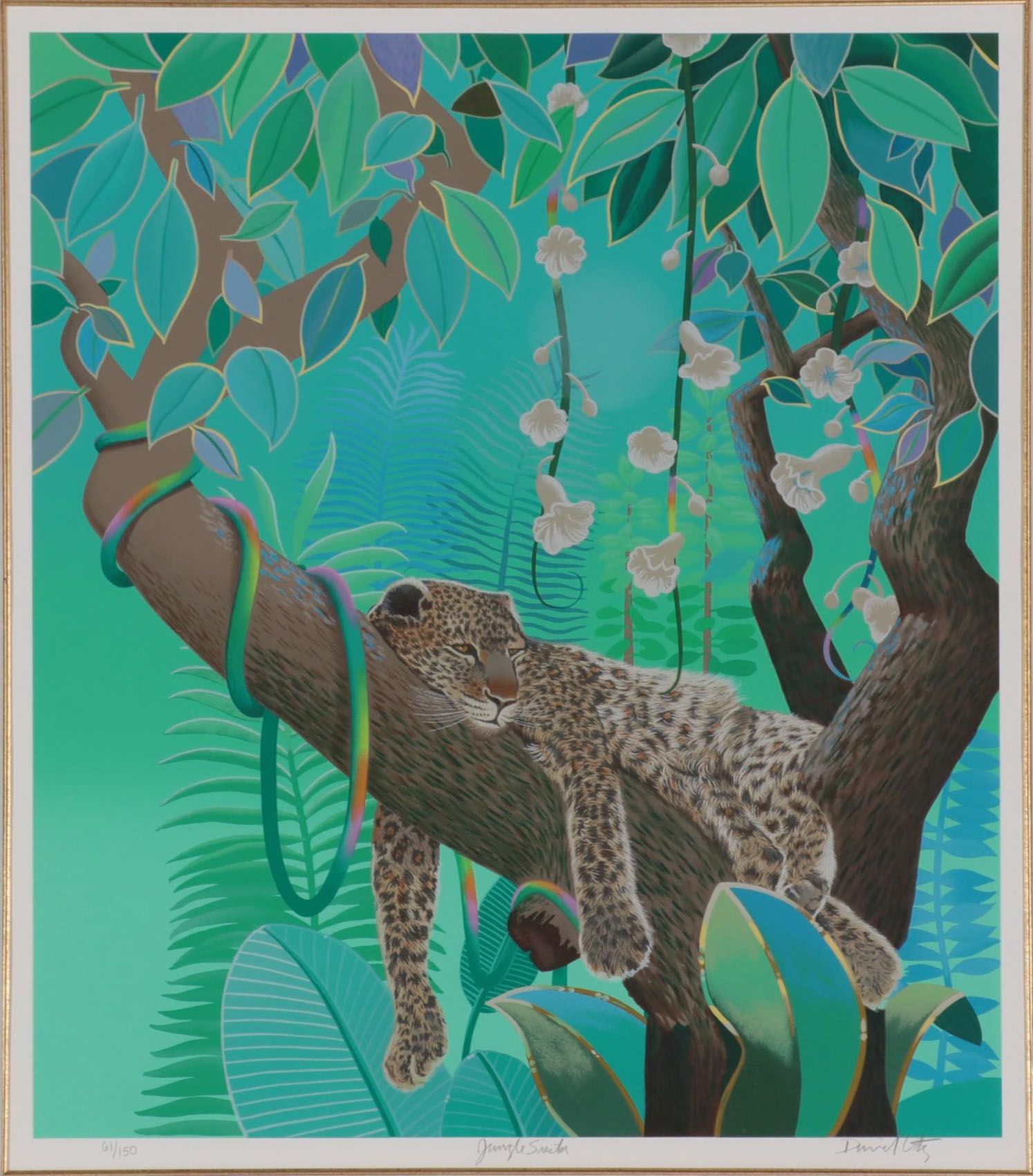 David Utz Serigraph "Jungle Siesta," 1993