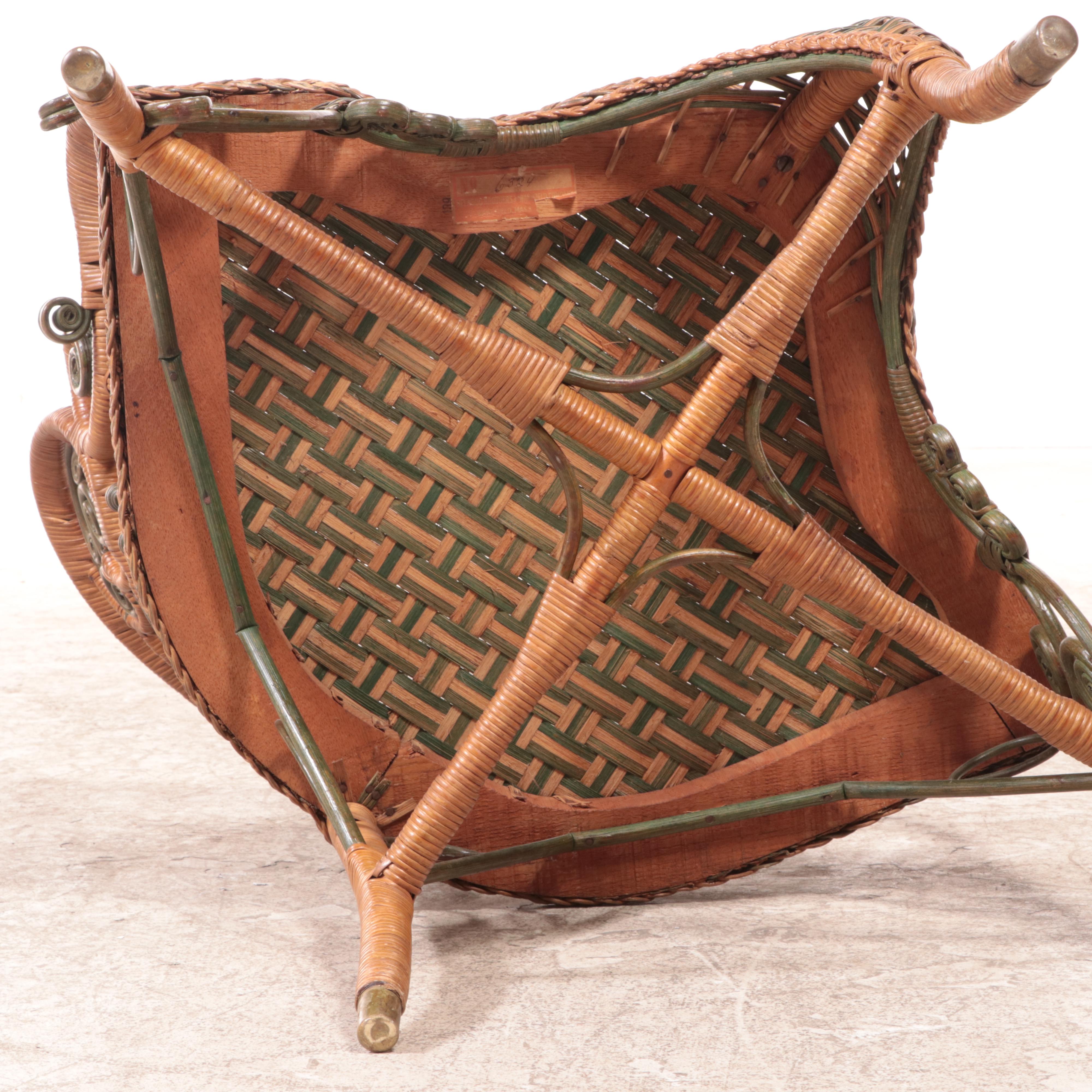 Heywood Brothers and Wakefield Company Late Victorian Wicker Corner Armchair