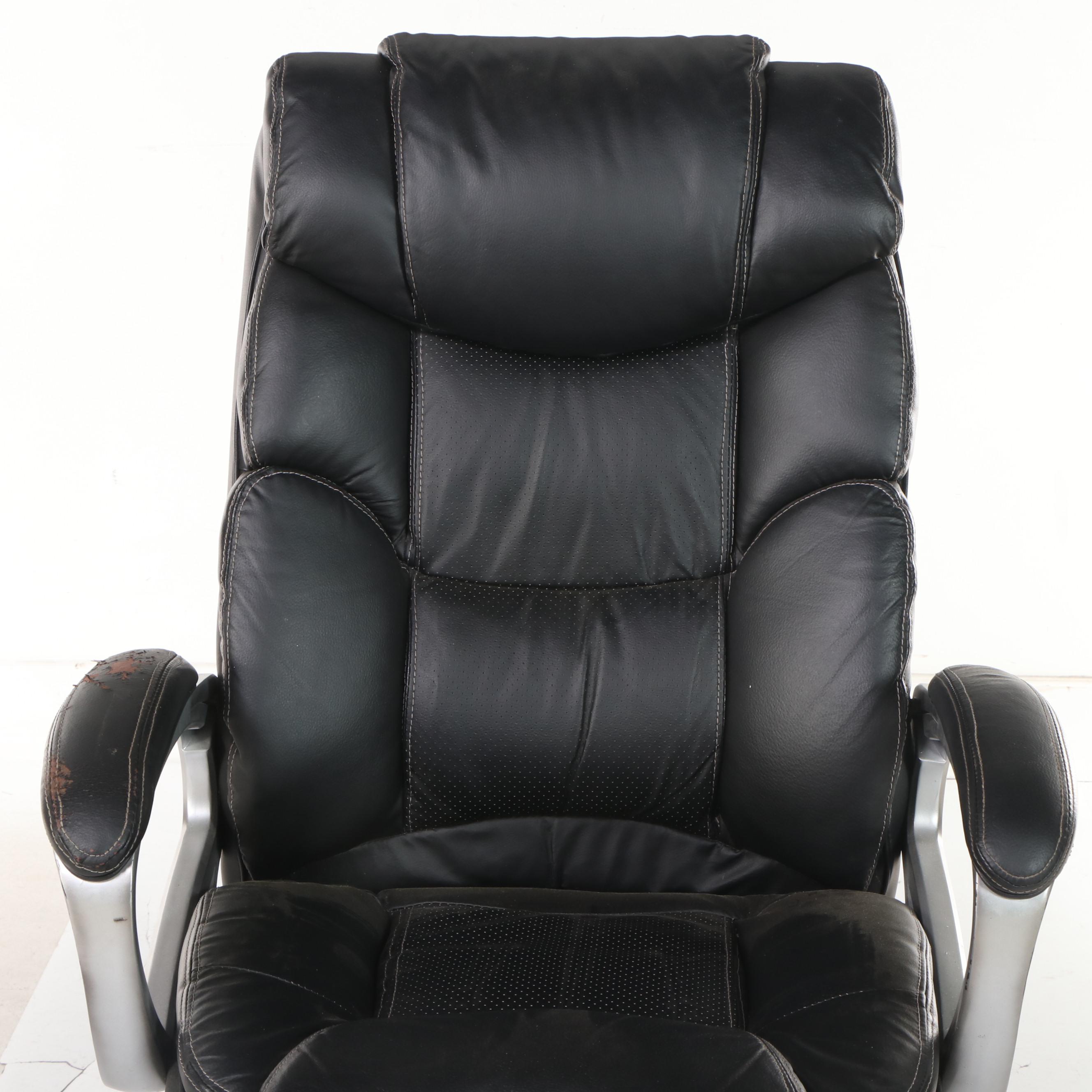 True Innovations "Tillman" Bonded Leather Adjustable Swivel-Tilt Desk Chair