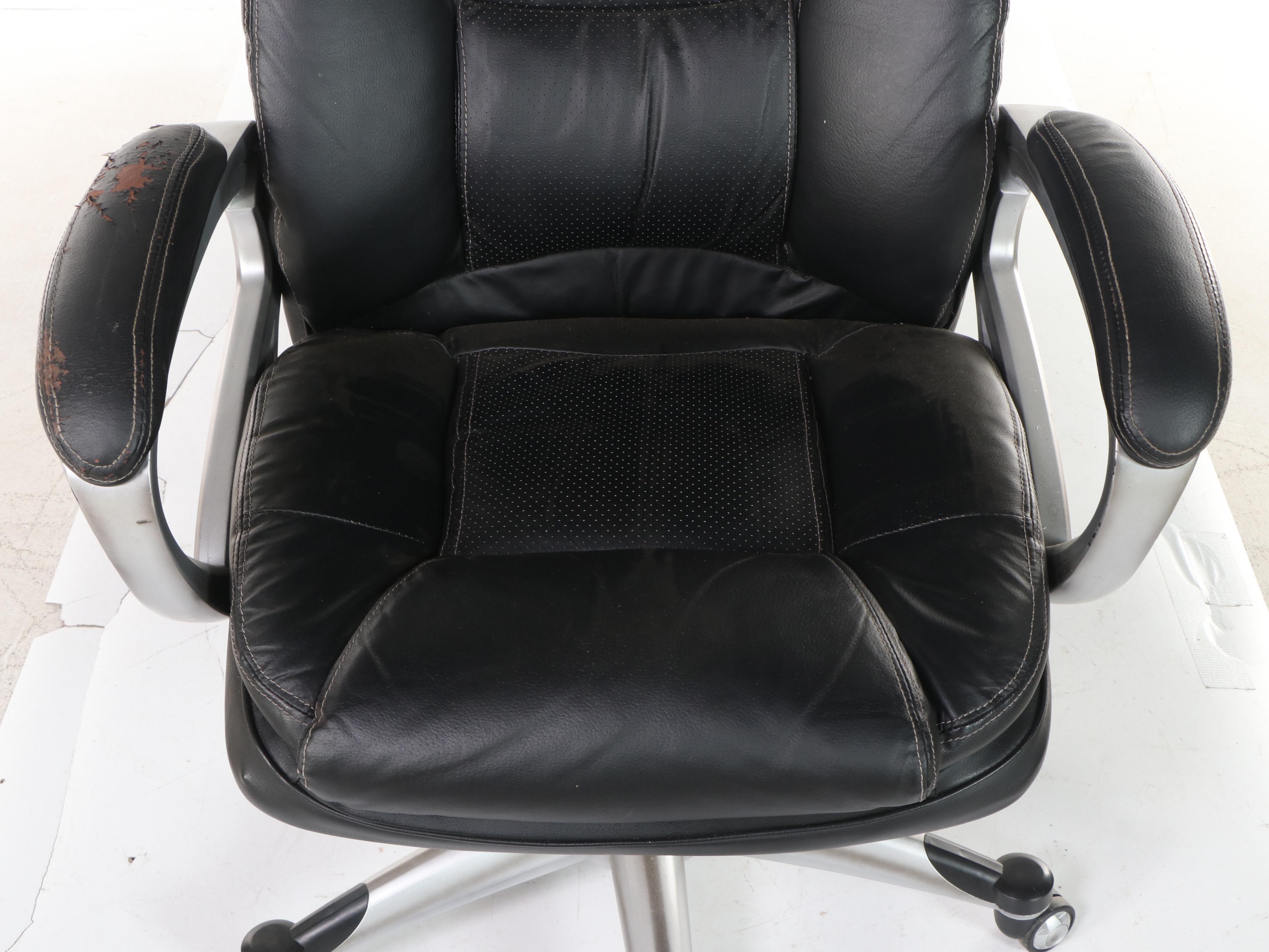 True Innovations "Tillman" Bonded Leather Adjustable Swivel-Tilt Desk Chair