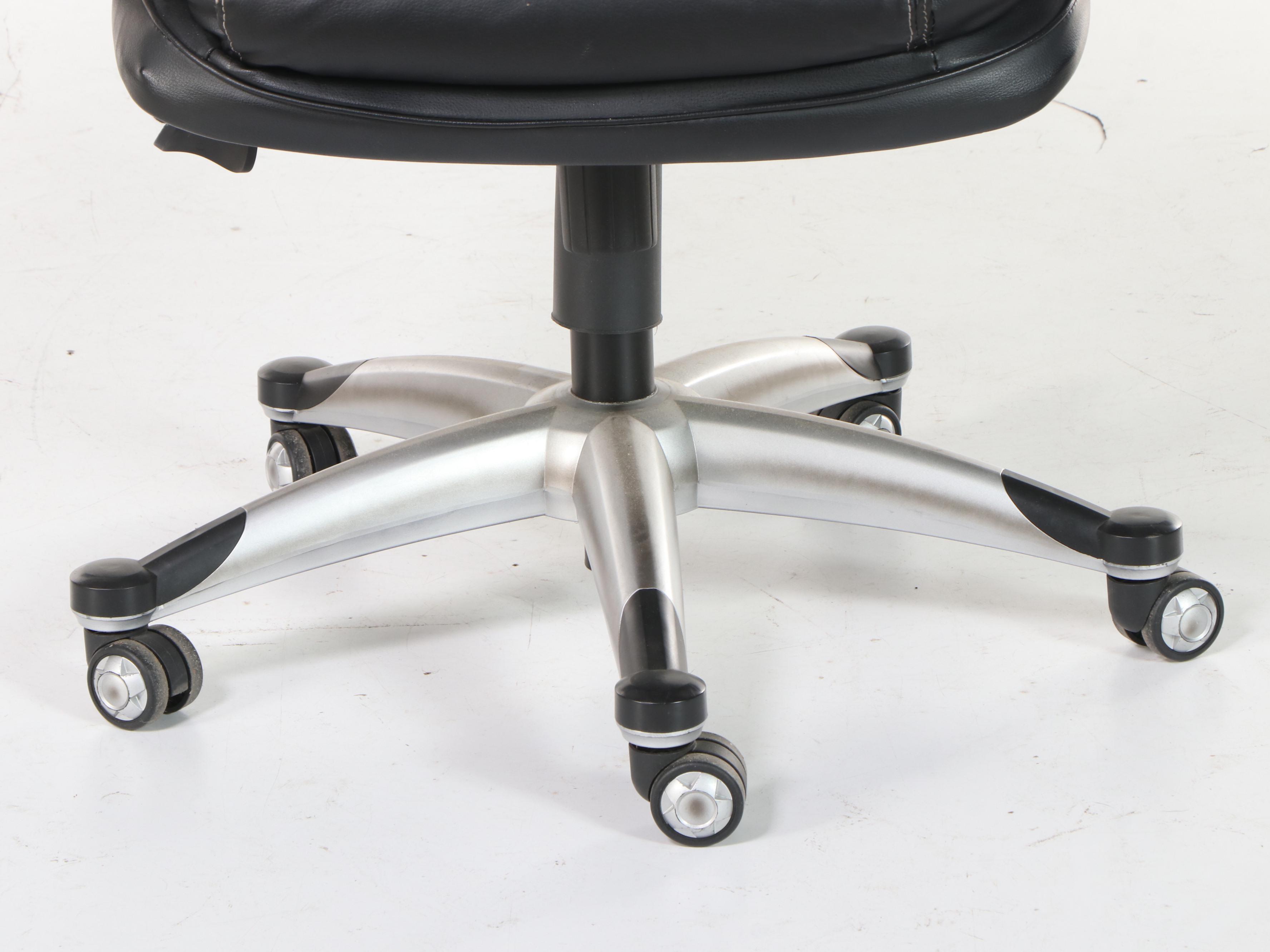 True Innovations "Tillman" Bonded Leather Adjustable Swivel-Tilt Desk Chair