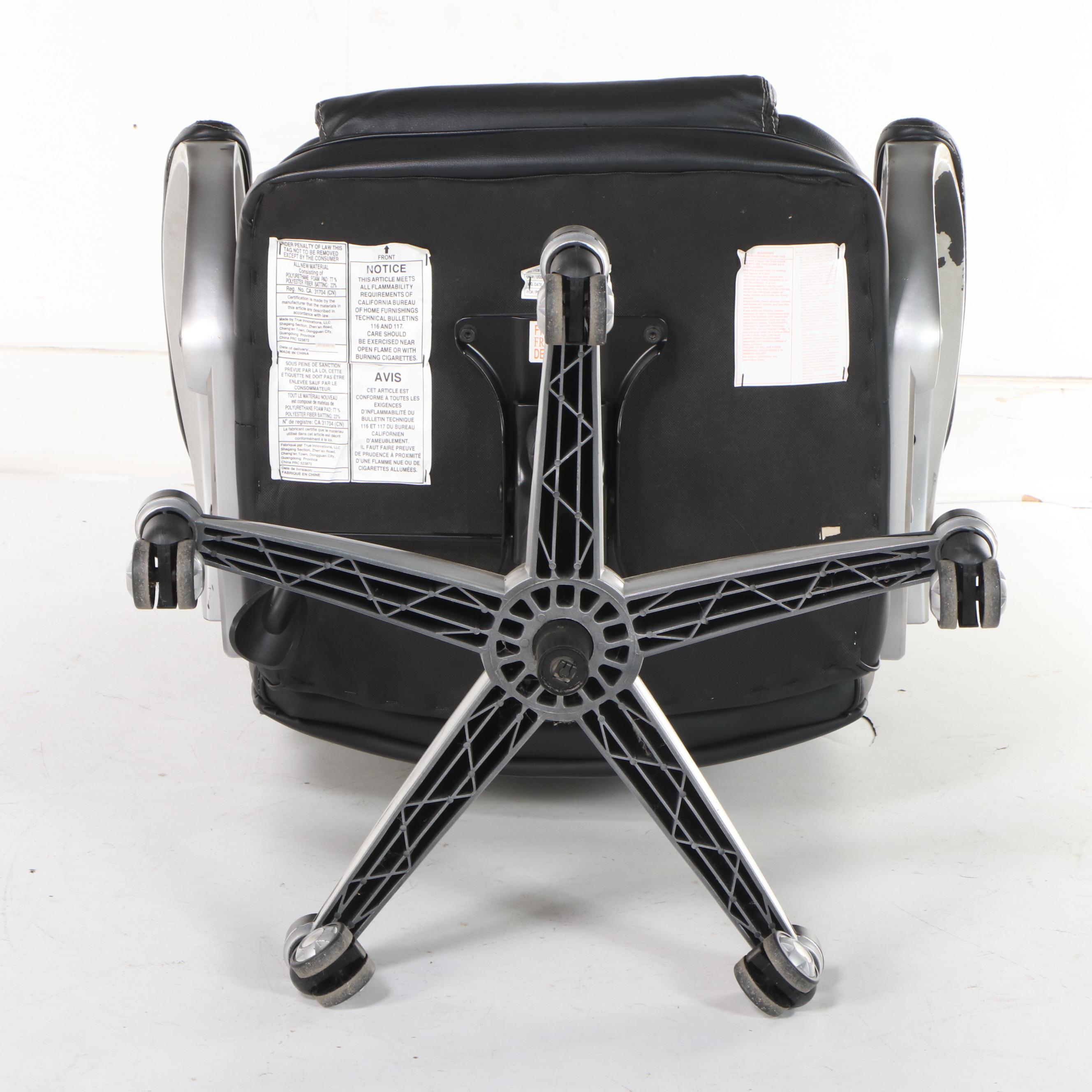 True Innovations "Tillman" Bonded Leather Adjustable Swivel-Tilt Desk Chair