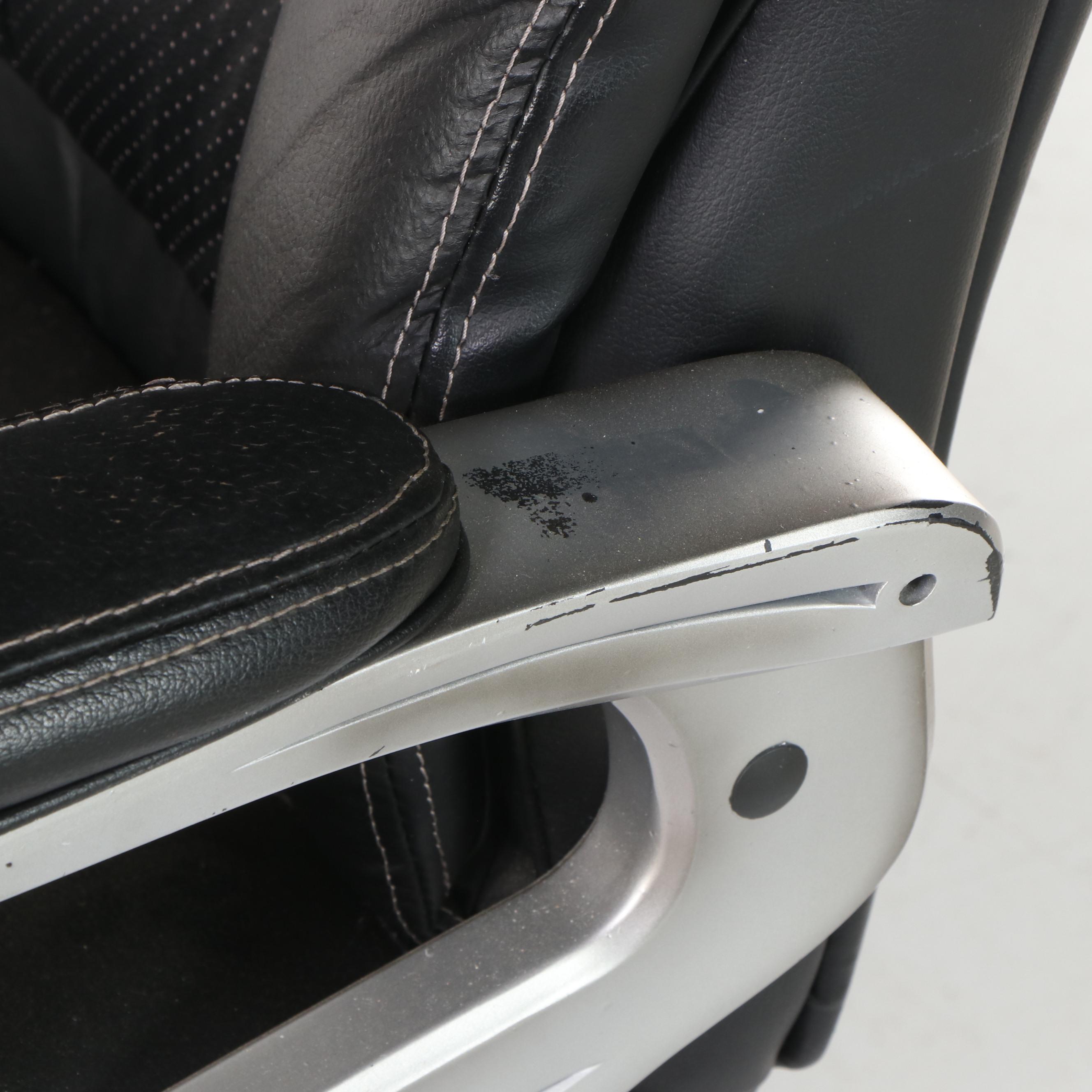 True Innovations "Tillman" Bonded Leather Adjustable Swivel-Tilt Desk Chair