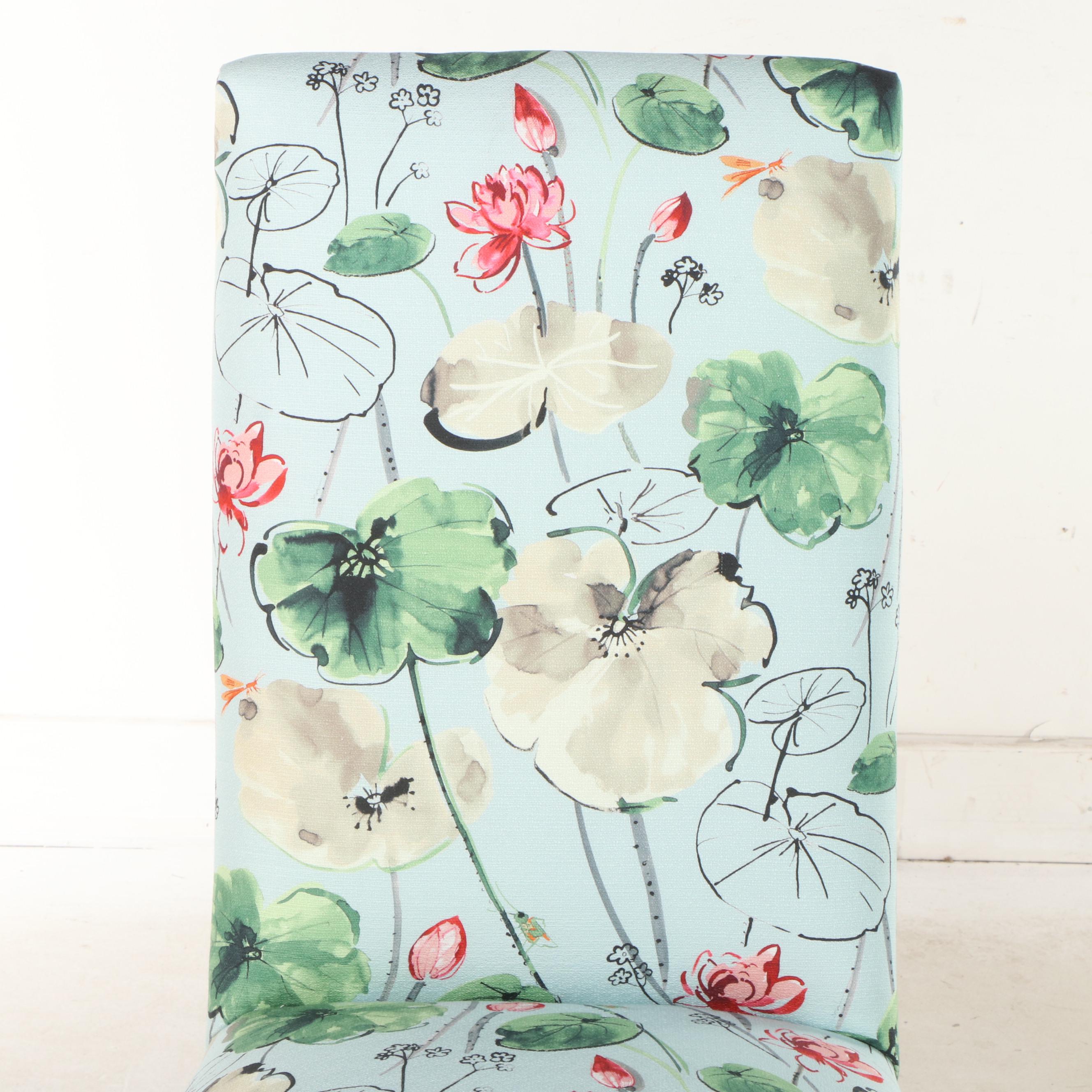 Pair of Custom-Upholstered Parsons Chairs