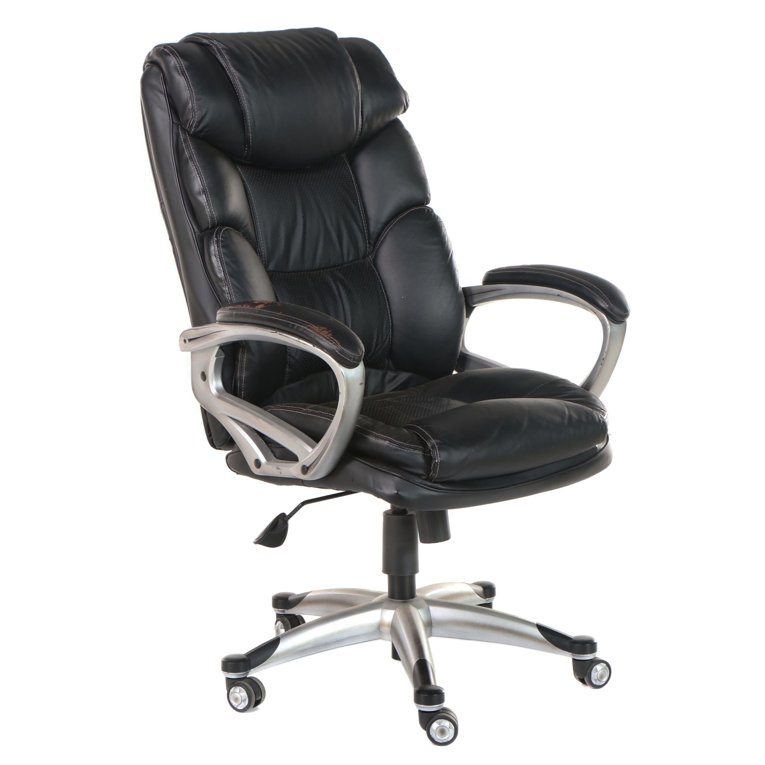 True Innovations "Tillman" Bonded Leather Adjustable Swivel-Tilt Desk Chair