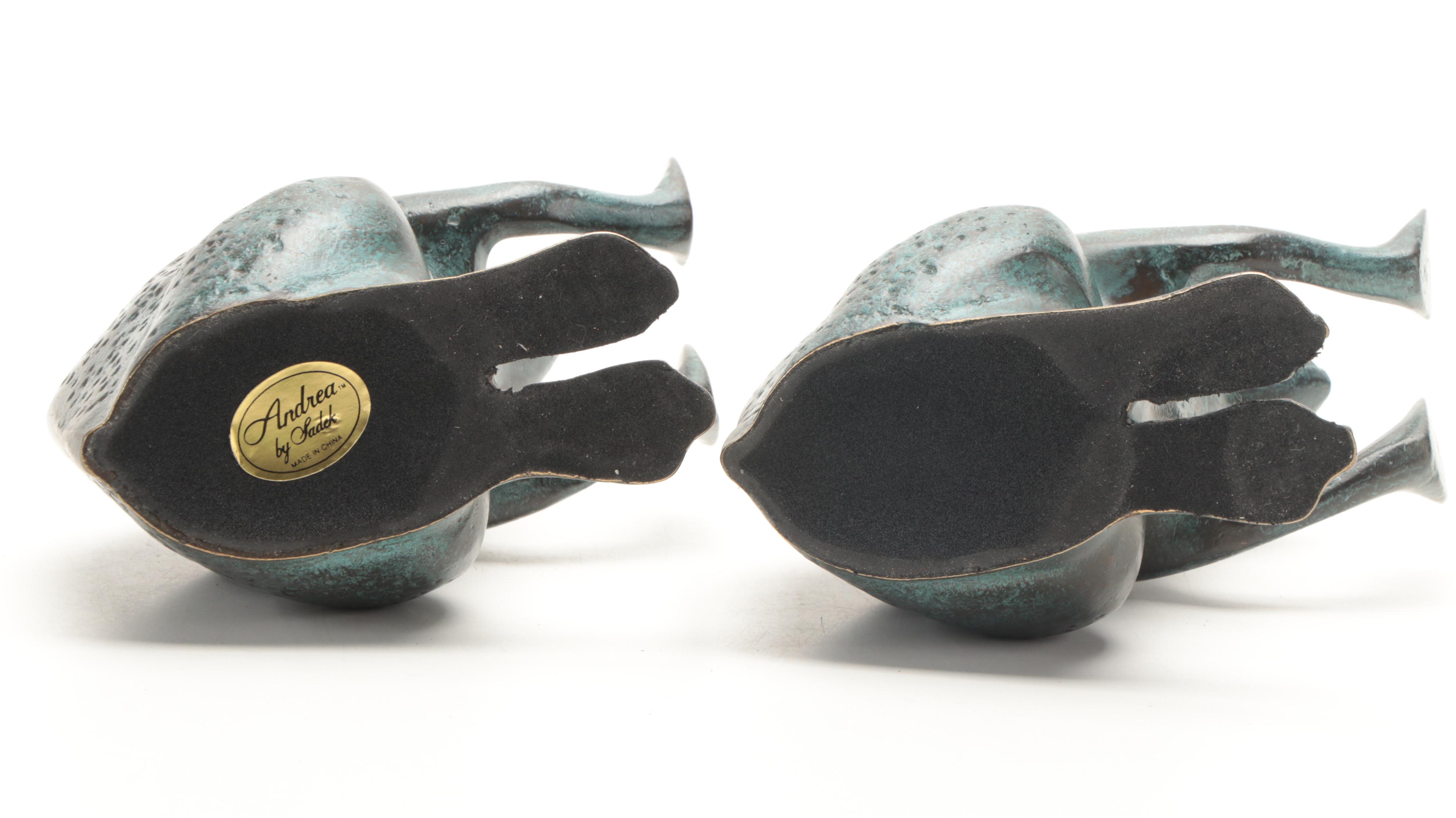 Andrea by Sadek Frog Patinated Brass Bookends