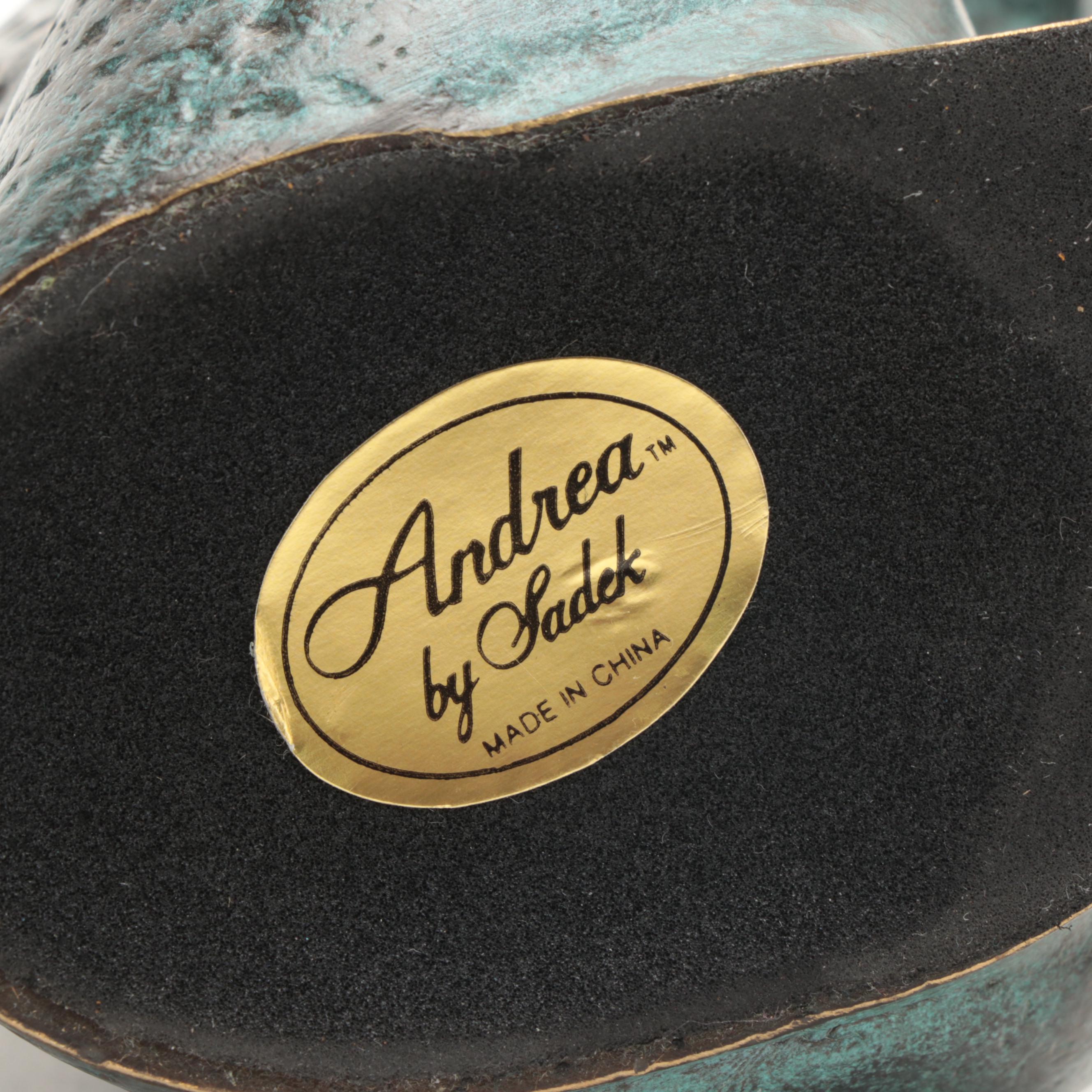 Andrea by Sadek Frog Patinated Brass Bookends