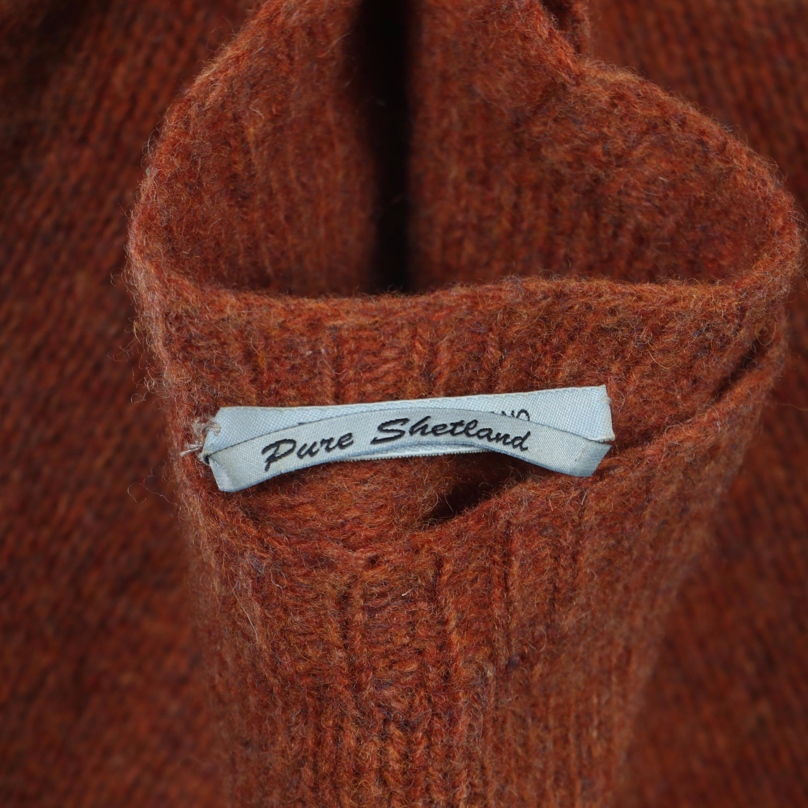 Prada Rocket Crewneck Sweater in Rust Shetland Wool