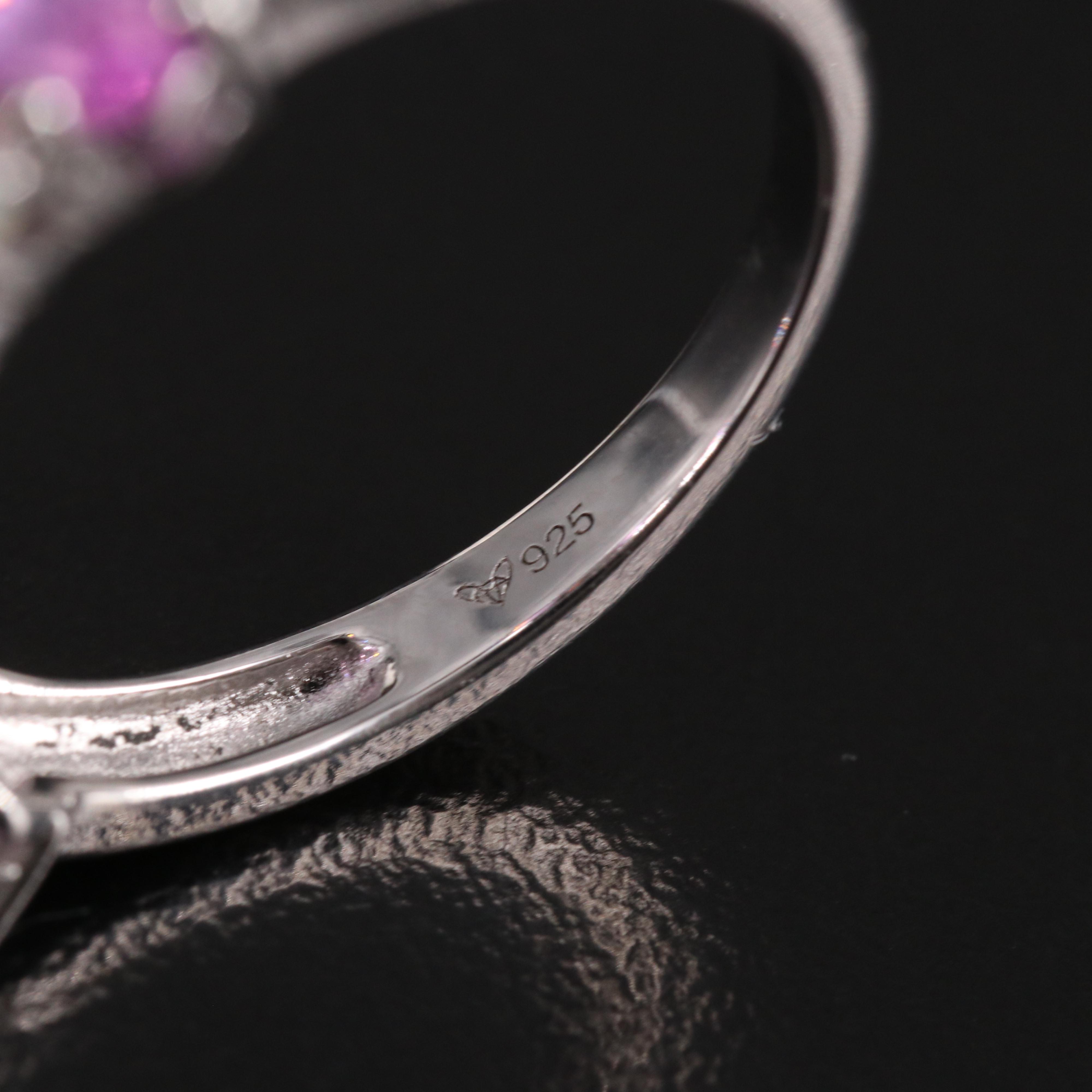 Sterling Sapphire and Opal Ring