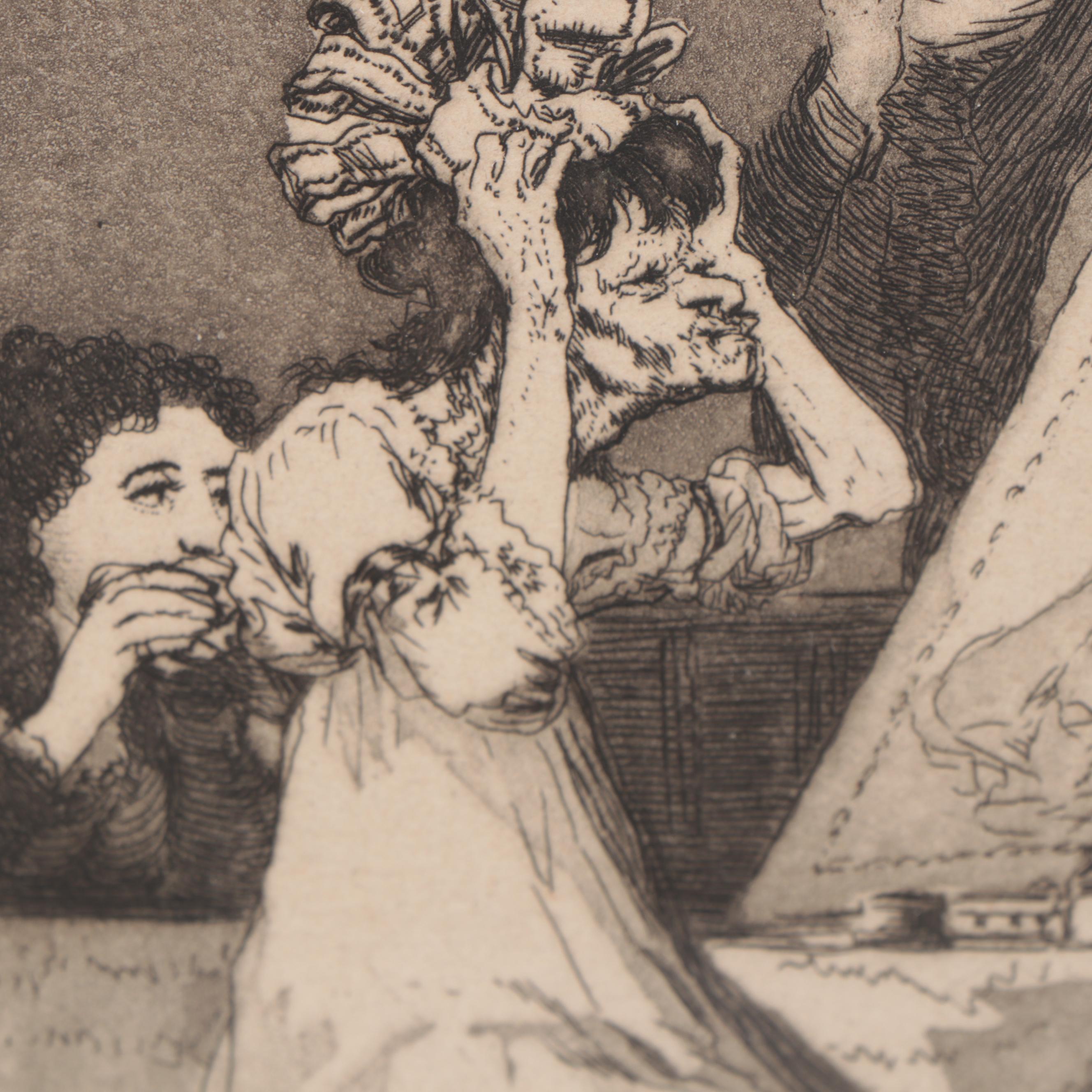 Francisco Goya Etching With Aquatint "Hasta la muerte"