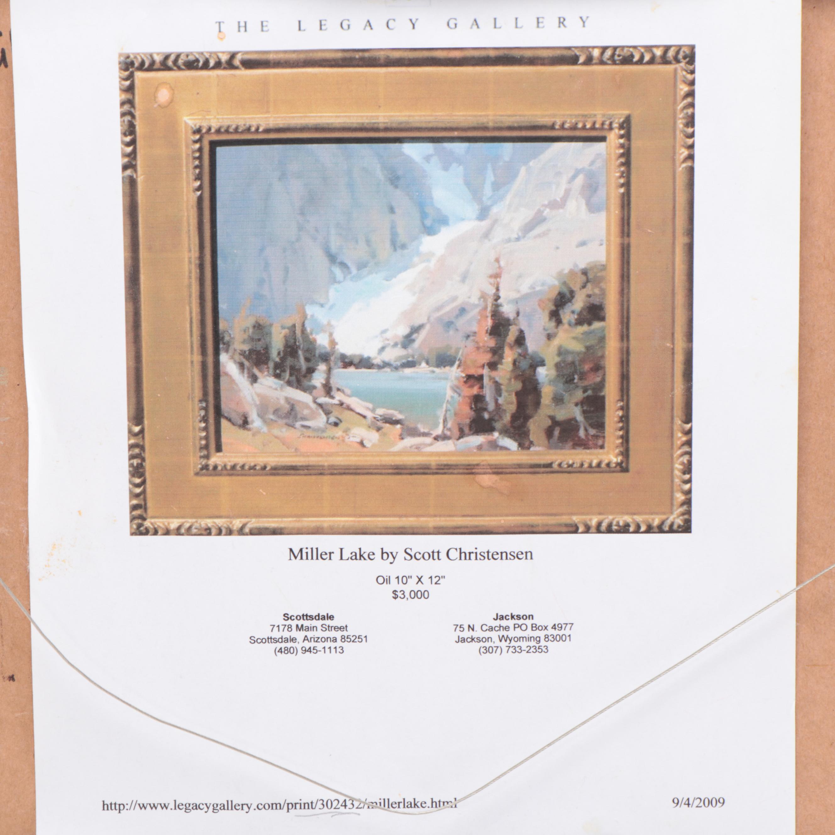 Scott Christensen Landscape Oil Painting "Miller Lake Study"