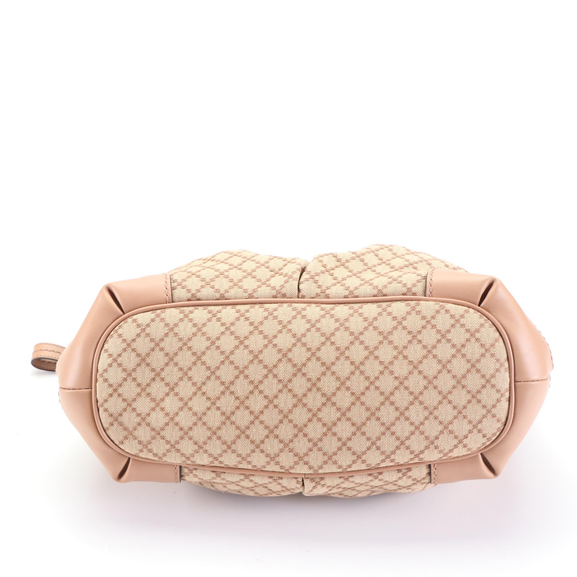 Gucci Medium Sukey Tote in Tan Diamante Jacquard Canvas and Leather