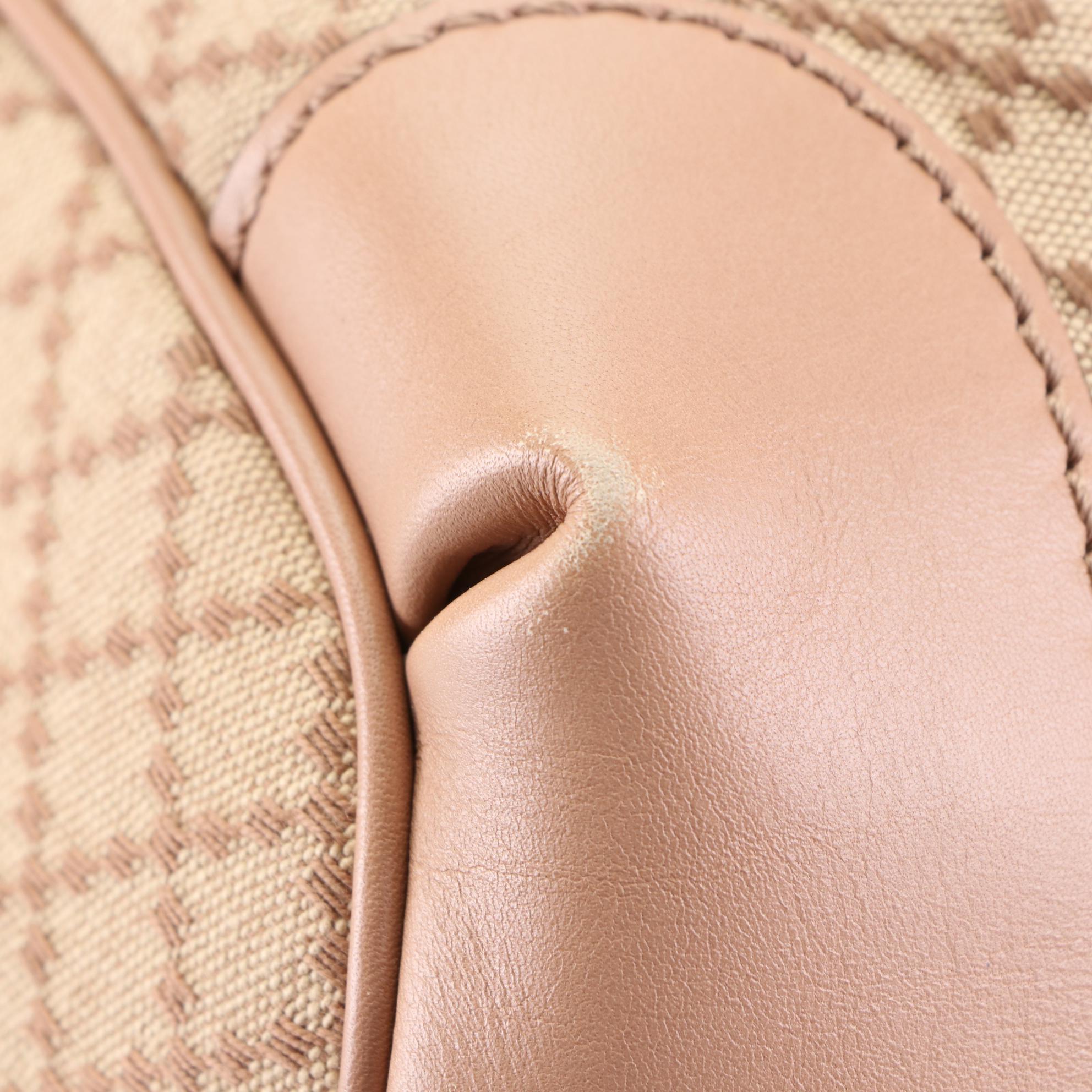 Gucci Medium Sukey Tote in Tan Diamante Jacquard Canvas and Leather