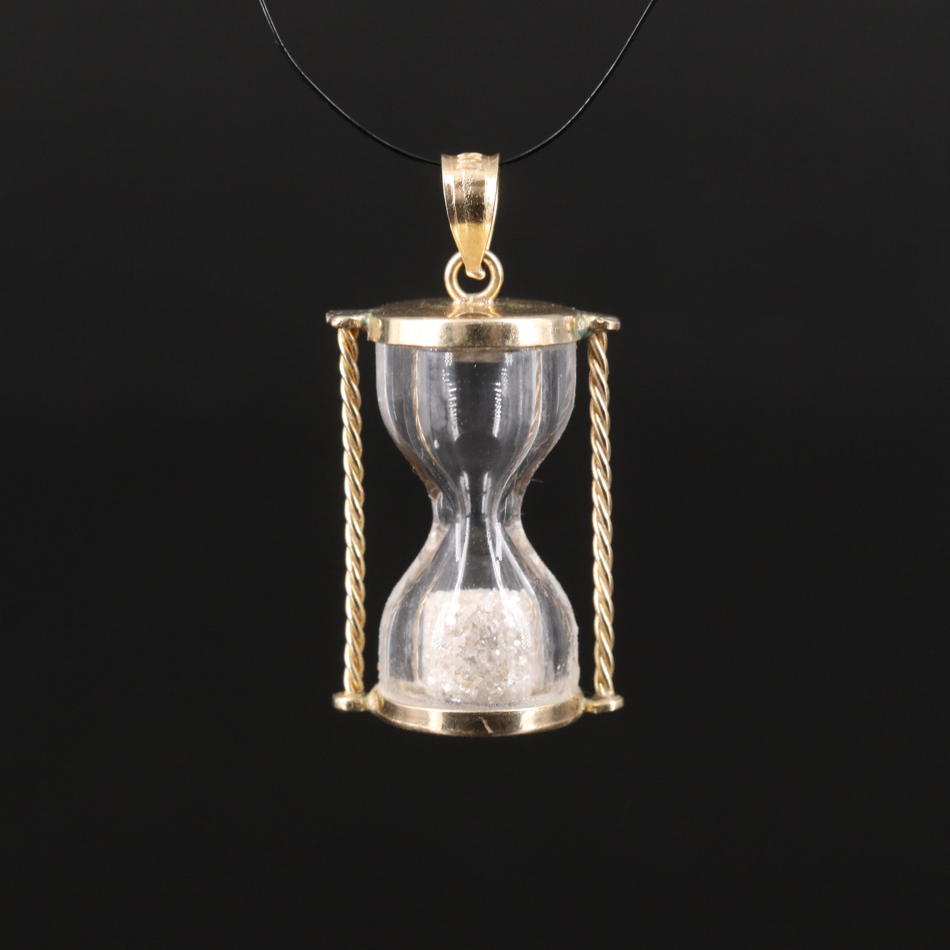 10K Diamond Hourglass Pendant