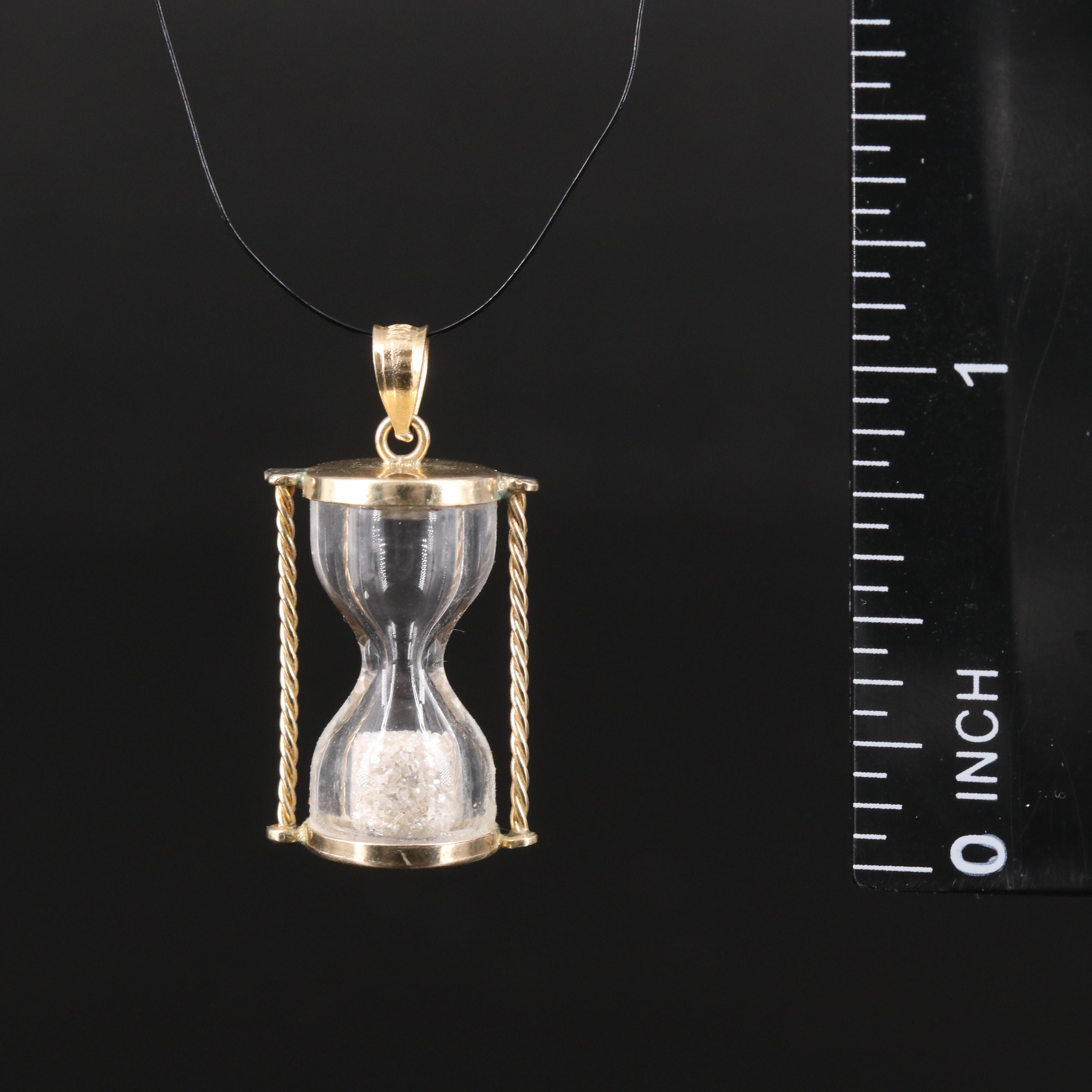 10K Diamond Hourglass Pendant