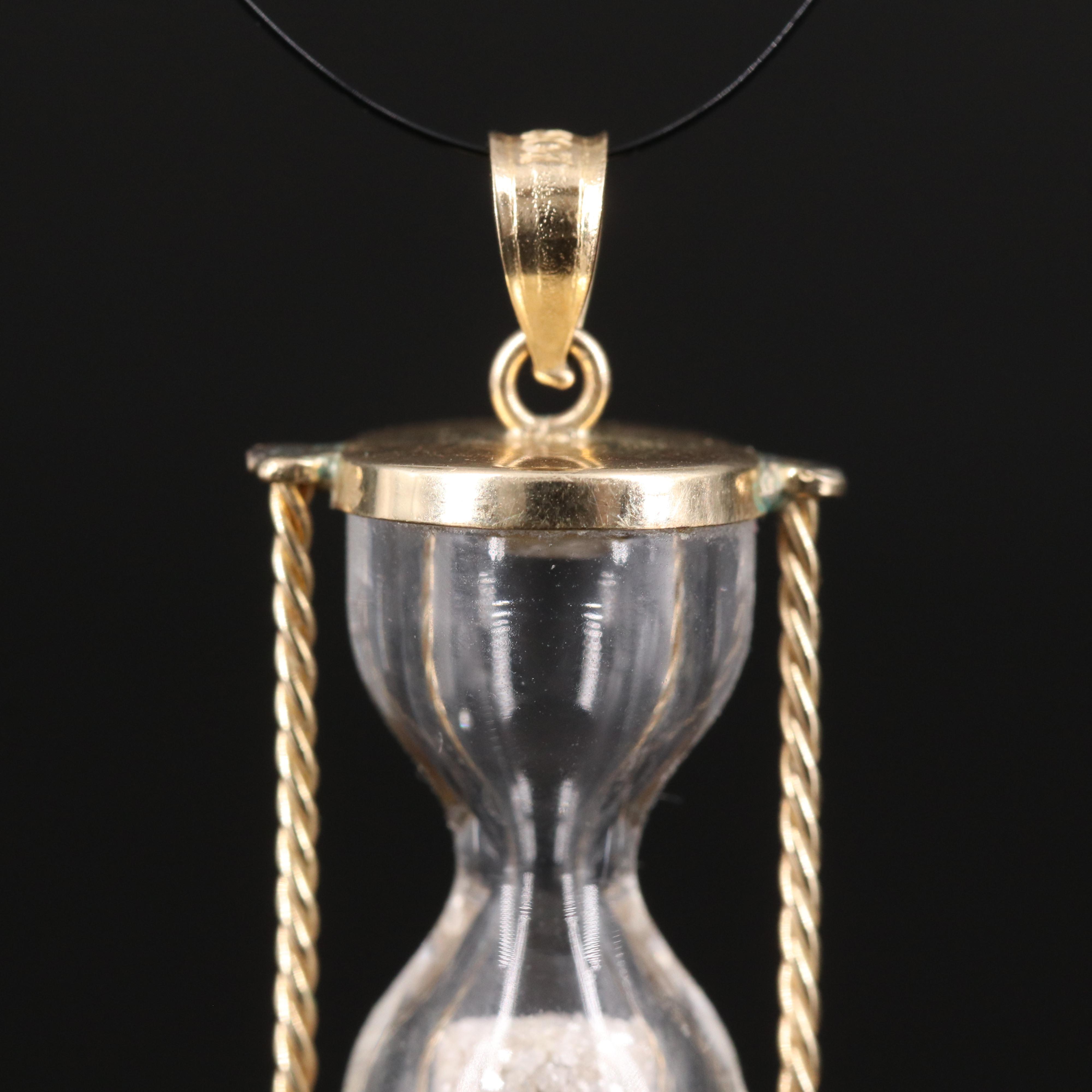 10K Diamond Hourglass Pendant