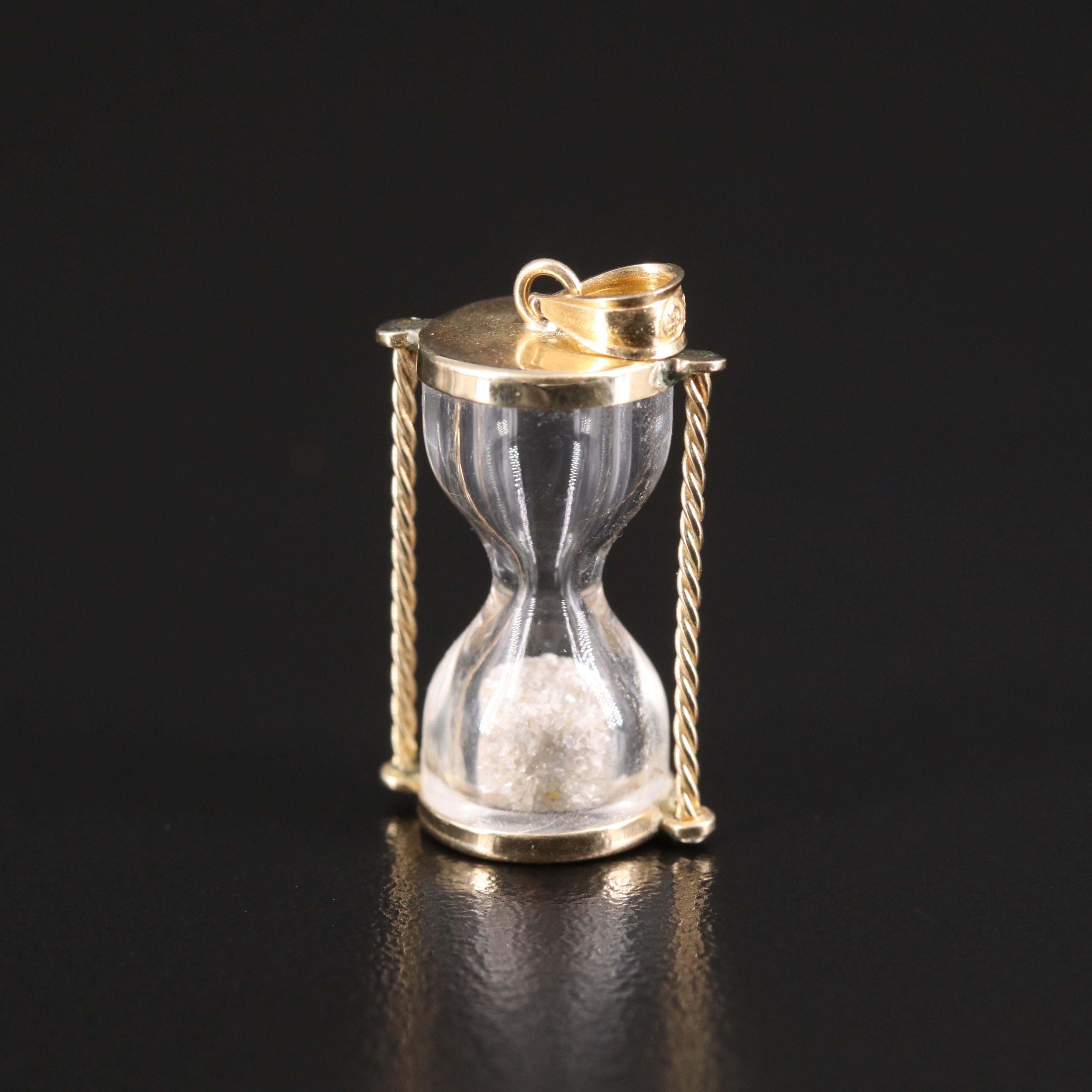 10K Diamond Hourglass Pendant