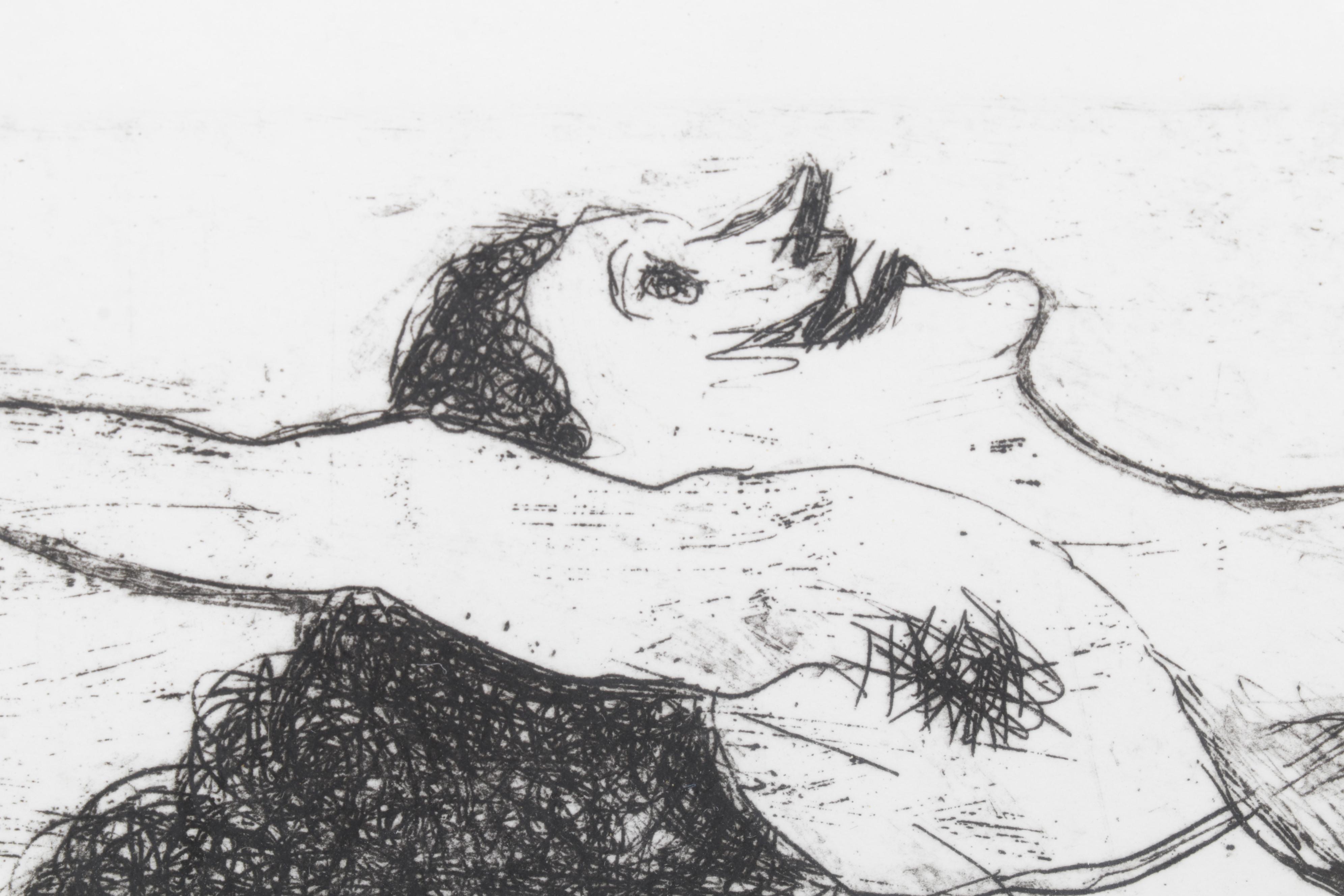 Sidney Chafetz Caricature Etching "Spring," Mid-Late 20th Century